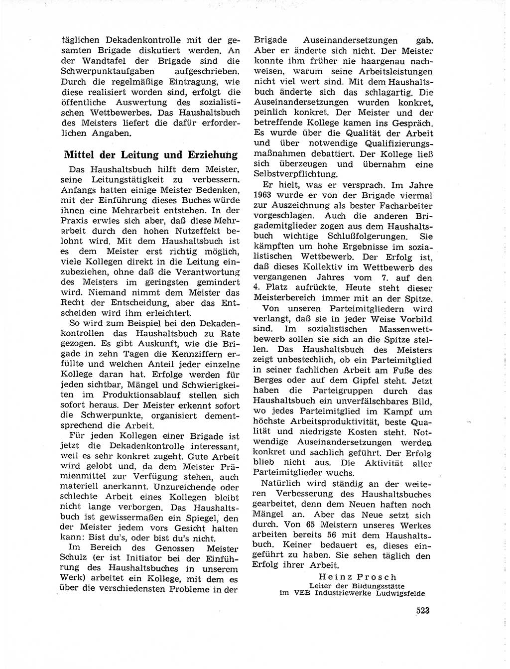 Neuer Weg (NW), Organ des Zentralkomitees (ZK) der SED (Sozialistische Einheitspartei Deutschlands) für Fragen des Parteilebens, 19. Jahrgang [Deutsche Demokratische Republik (DDR)] 1964, Seite 523 (NW ZK SED DDR 1964, S. 523)