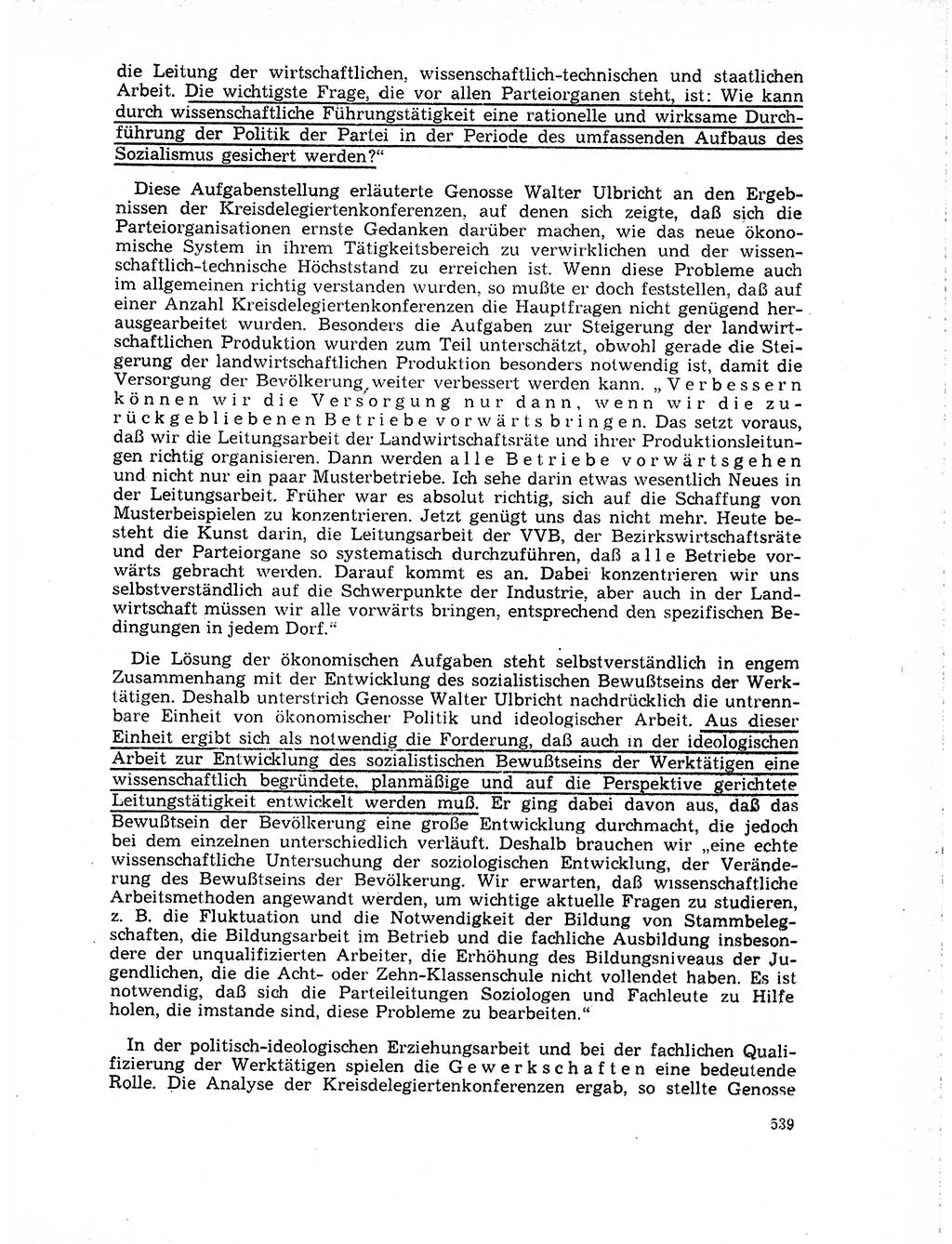 Neuer Weg (NW), Organ des Zentralkomitees (ZK) der SED (Sozialistische Einheitspartei Deutschlands) für Fragen des Parteilebens, 19. Jahrgang [Deutsche Demokratische Republik (DDR)] 1964, Seite 539 (NW ZK SED DDR 1964, S. 539)