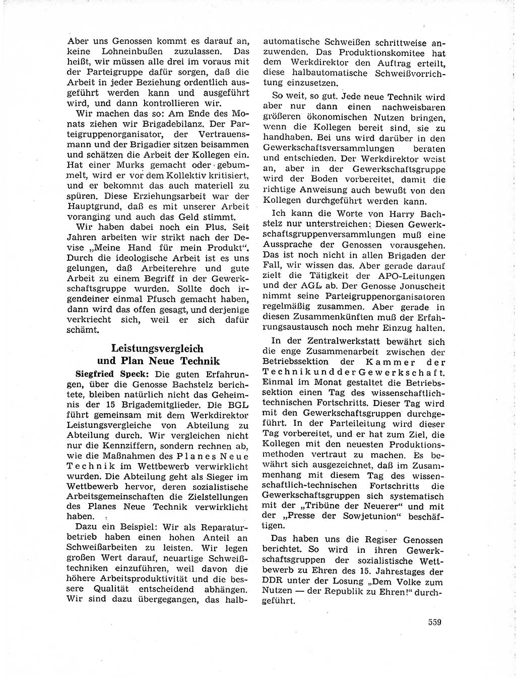 Neuer Weg (NW), Organ des Zentralkomitees (ZK) der SED (Sozialistische Einheitspartei Deutschlands) für Fragen des Parteilebens, 19. Jahrgang [Deutsche Demokratische Republik (DDR)] 1964, Seite 559 (NW ZK SED DDR 1964, S. 559)