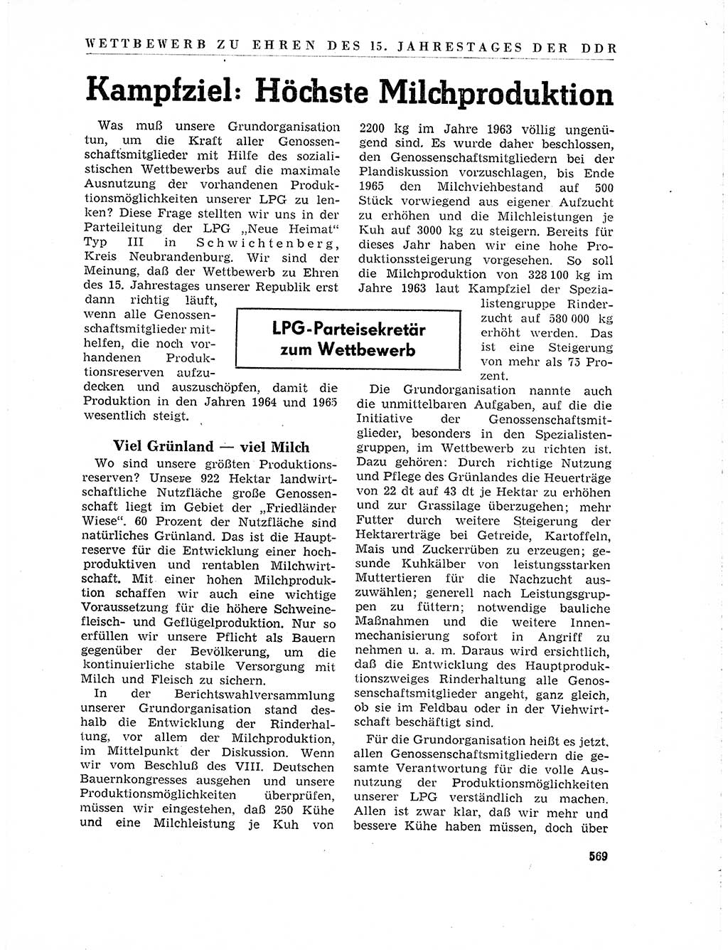 Neuer Weg (NW), Organ des Zentralkomitees (ZK) der SED (Sozialistische Einheitspartei Deutschlands) für Fragen des Parteilebens, 19. Jahrgang [Deutsche Demokratische Republik (DDR)] 1964, Seite 569 (NW ZK SED DDR 1964, S. 569)