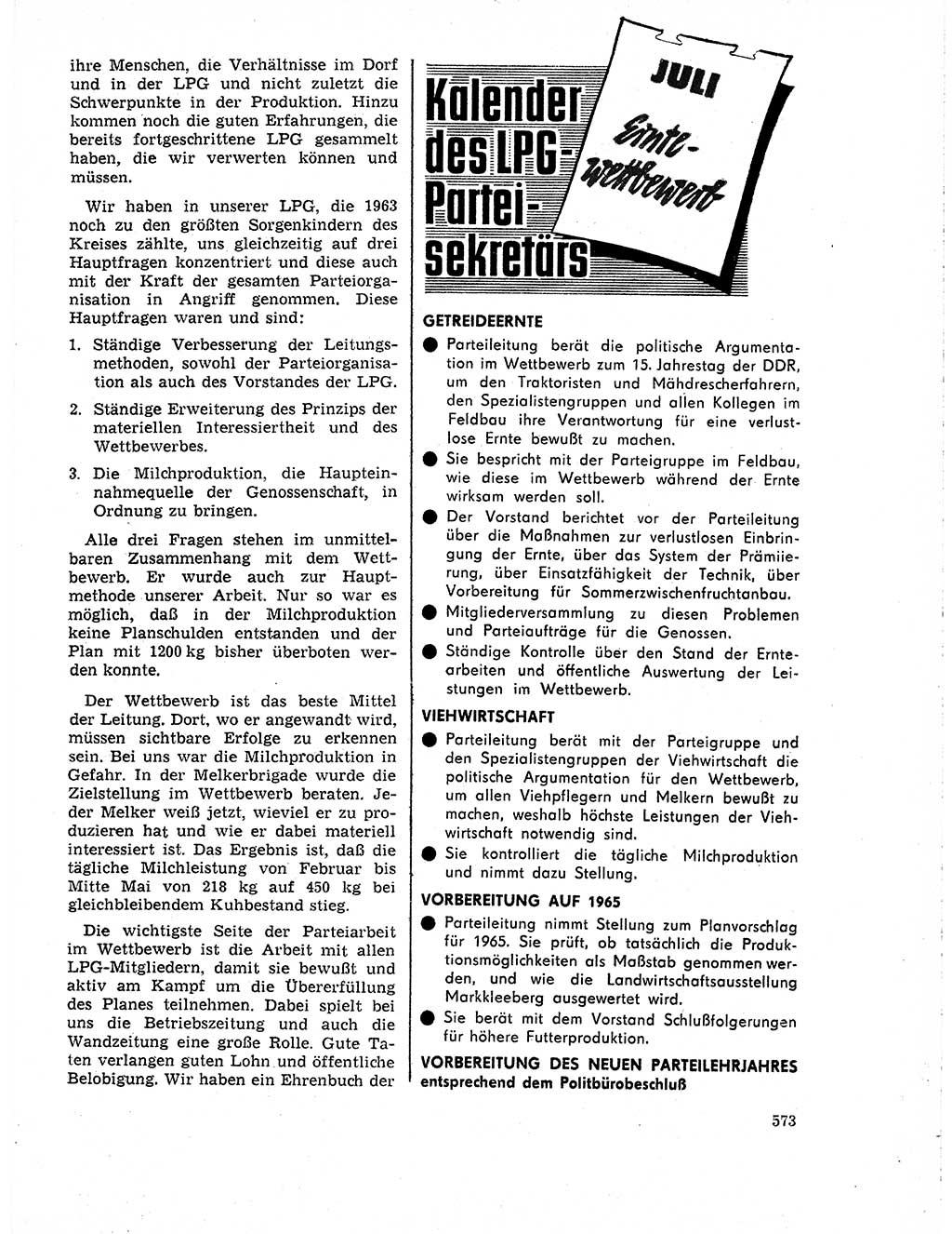 Neuer Weg (NW), Organ des Zentralkomitees (ZK) der SED (Sozialistische Einheitspartei Deutschlands) für Fragen des Parteilebens, 19. Jahrgang [Deutsche Demokratische Republik (DDR)] 1964, Seite 573 (NW ZK SED DDR 1964, S. 573)