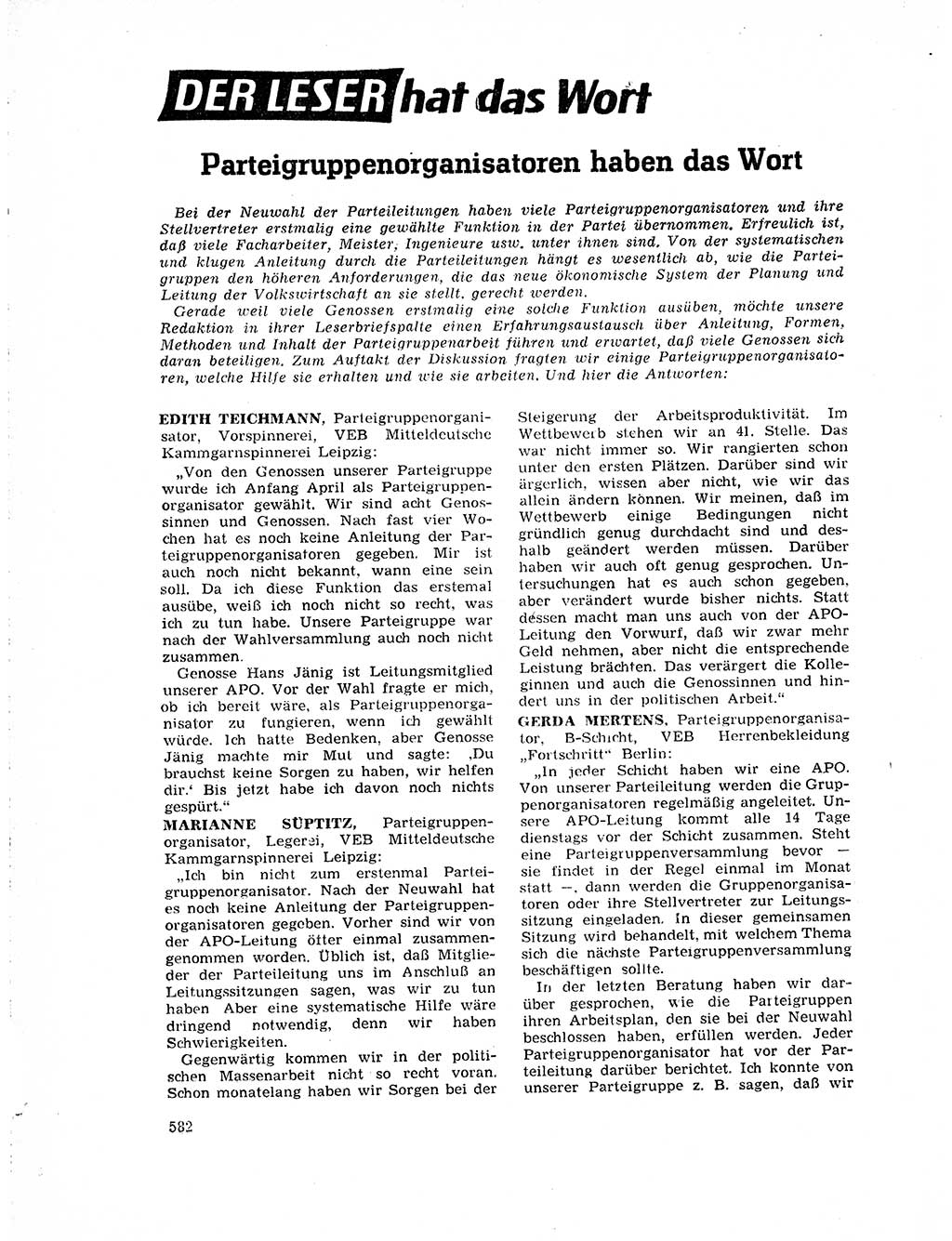 Neuer Weg (NW), Organ des Zentralkomitees (ZK) der SED (Sozialistische Einheitspartei Deutschlands) für Fragen des Parteilebens, 19. Jahrgang [Deutsche Demokratische Republik (DDR)] 1964, Seite 582 (NW ZK SED DDR 1964, S. 582)