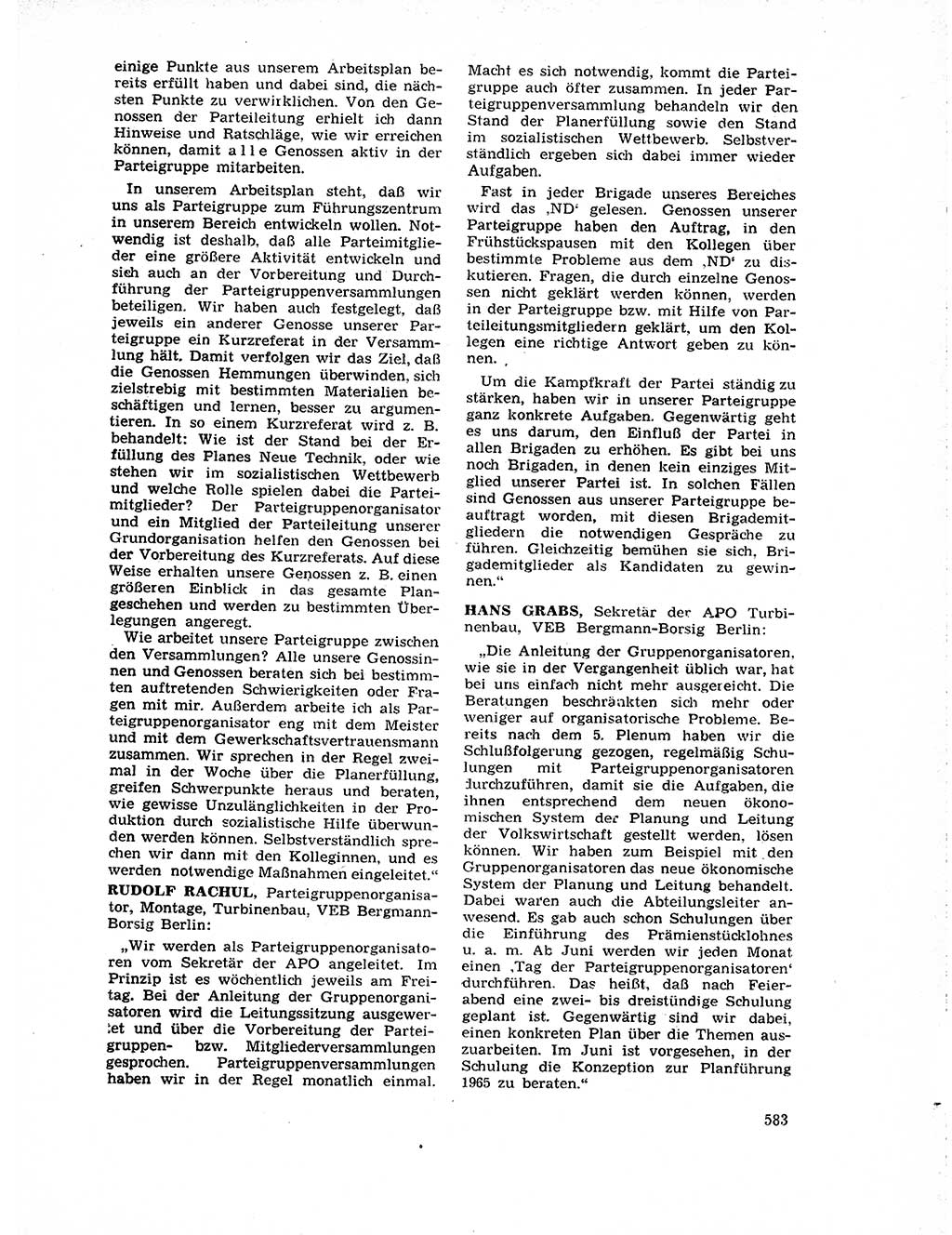 Neuer Weg (NW), Organ des Zentralkomitees (ZK) der SED (Sozialistische Einheitspartei Deutschlands) für Fragen des Parteilebens, 19. Jahrgang [Deutsche Demokratische Republik (DDR)] 1964, Seite 583 (NW ZK SED DDR 1964, S. 583)