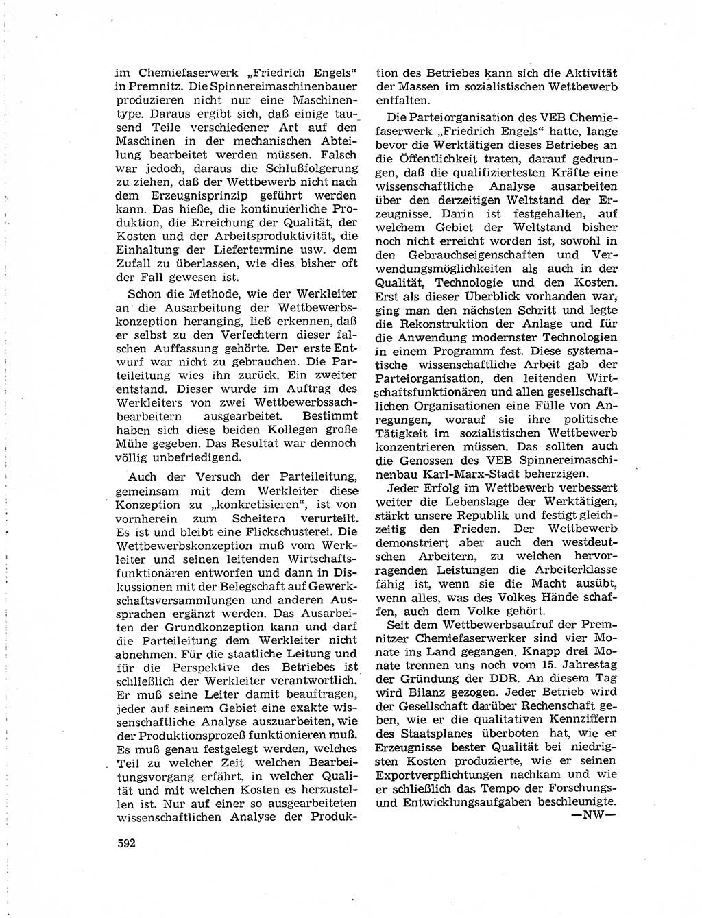 Neuer Weg (NW), Organ des Zentralkomitees (ZK) der SED (Sozialistische Einheitspartei Deutschlands) für Fragen des Parteilebens, 19. Jahrgang [Deutsche Demokratische Republik (DDR)] 1964, Seite 592 (NW ZK SED DDR 1964, S. 592)