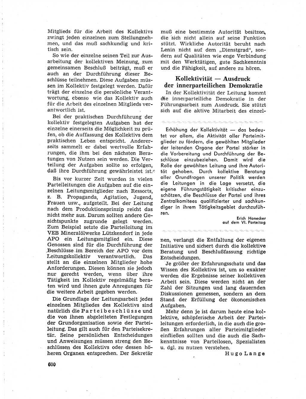 Neuer Weg (NW), Organ des Zentralkomitees (ZK) der SED (Sozialistische Einheitspartei Deutschlands) für Fragen des Parteilebens, 19. Jahrgang [Deutsche Demokratische Republik (DDR)] 1964, Seite 600 (NW ZK SED DDR 1964, S. 600)