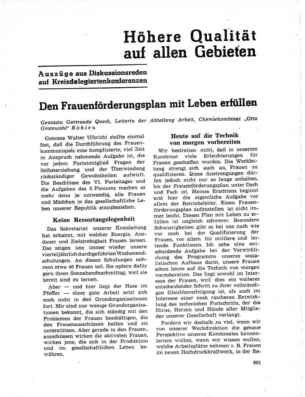 Neuer Weg (NW), Organ des Zentralkomitees (ZK) der SED (Sozialistische Einheitspartei Deutschlands) für Fragen des Parteilebens, 19. Jahrgang [Deutsche Demokratische Republik (DDR)] 1964, Seite 601 (NW ZK SED DDR 1964, S. 601)