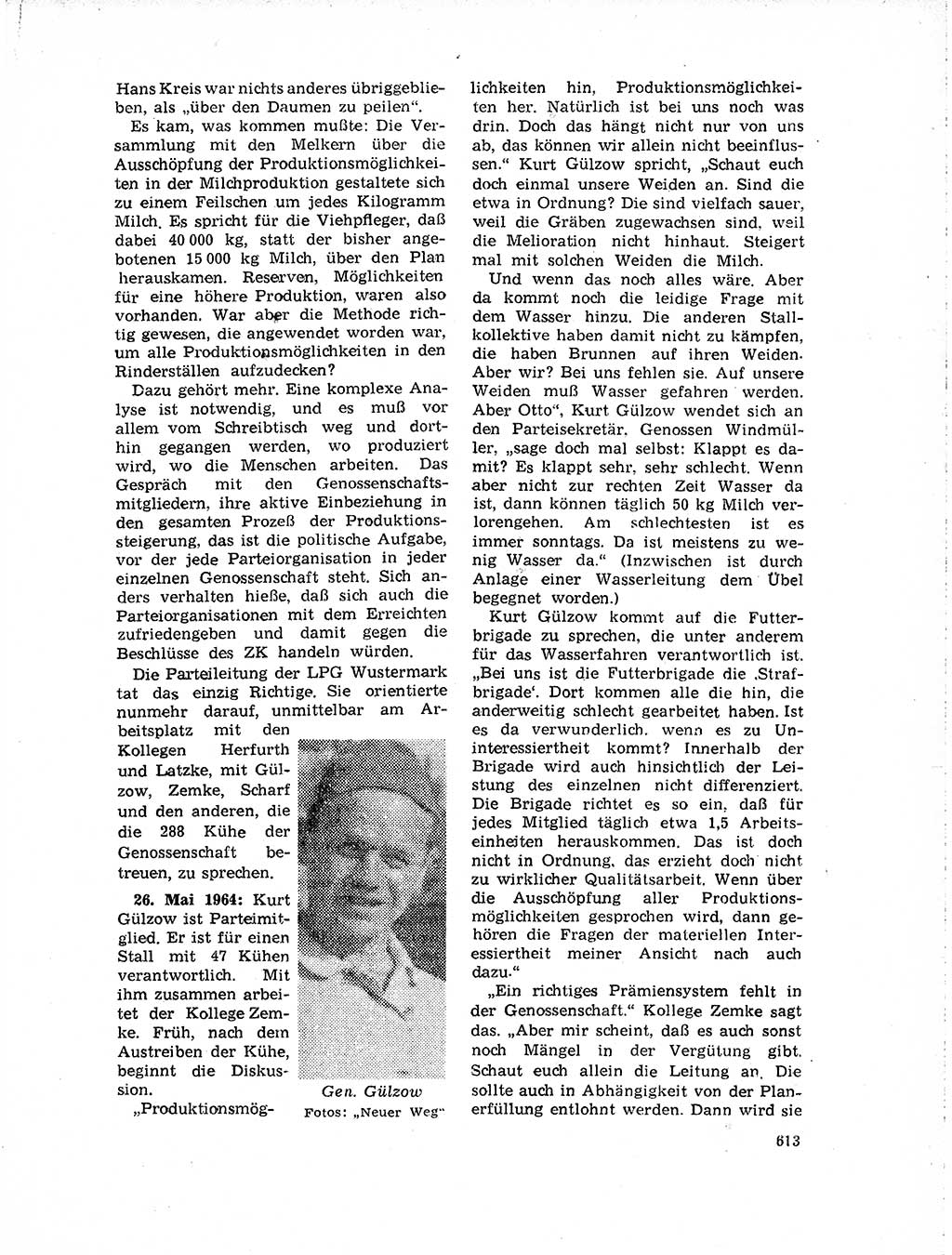 Neuer Weg (NW), Organ des Zentralkomitees (ZK) der SED (Sozialistische Einheitspartei Deutschlands) für Fragen des Parteilebens, 19. Jahrgang [Deutsche Demokratische Republik (DDR)] 1964, Seite 613 (NW ZK SED DDR 1964, S. 613)