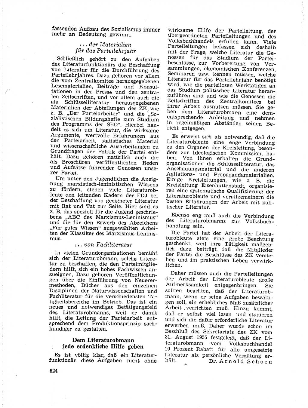 Neuer Weg (NW), Organ des Zentralkomitees (ZK) der SED (Sozialistische Einheitspartei Deutschlands) für Fragen des Parteilebens, 19. Jahrgang [Deutsche Demokratische Republik (DDR)] 1964, Seite 624 (NW ZK SED DDR 1964, S. 624)