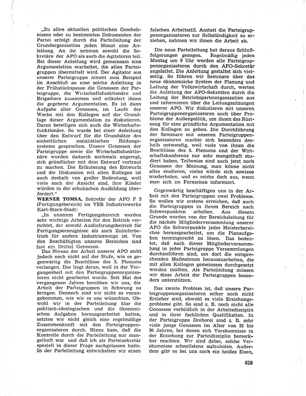 Neuer Weg (NW), Organ des Zentralkomitees (ZK) der SED (Sozialistische Einheitspartei Deutschlands) für Fragen des Parteilebens, 19. Jahrgang [Deutsche Demokratische Republik (DDR)] 1964, Seite 629 (NW ZK SED DDR 1964, S. 629)