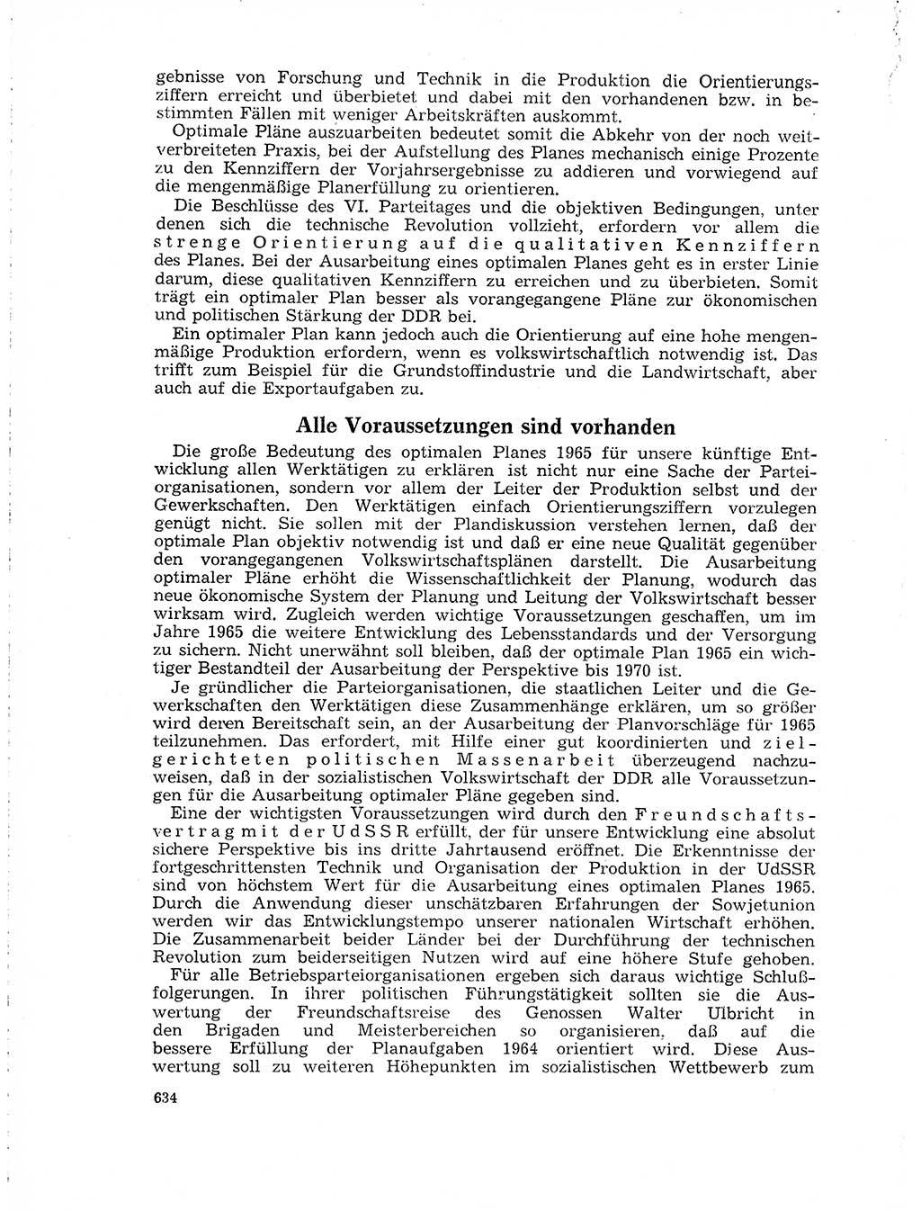 Neuer Weg (NW), Organ des Zentralkomitees (ZK) der SED (Sozialistische Einheitspartei Deutschlands) für Fragen des Parteilebens, 19. Jahrgang [Deutsche Demokratische Republik (DDR)] 1964, Seite 634 (NW ZK SED DDR 1964, S. 634)