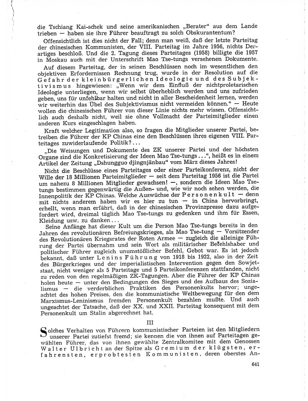 Neuer Weg (NW), Organ des Zentralkomitees (ZK) der SED (Sozialistische Einheitspartei Deutschlands) für Fragen des Parteilebens, 19. Jahrgang [Deutsche Demokratische Republik (DDR)] 1964, Seite 641 (NW ZK SED DDR 1964, S. 641)