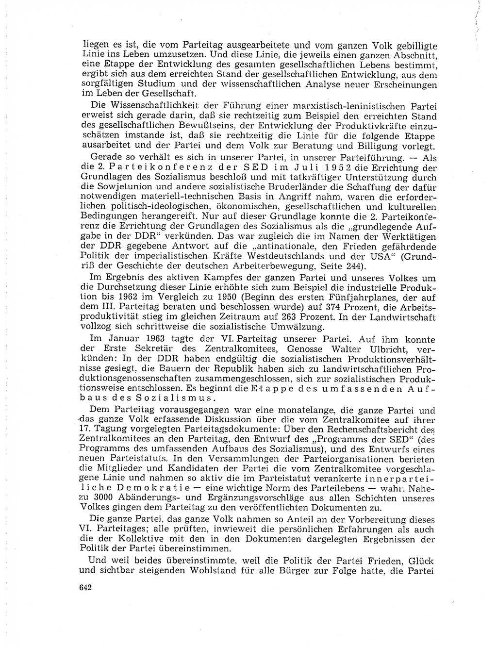 Neuer Weg (NW), Organ des Zentralkomitees (ZK) der SED (Sozialistische Einheitspartei Deutschlands) für Fragen des Parteilebens, 19. Jahrgang [Deutsche Demokratische Republik (DDR)] 1964, Seite 642 (NW ZK SED DDR 1964, S. 642)