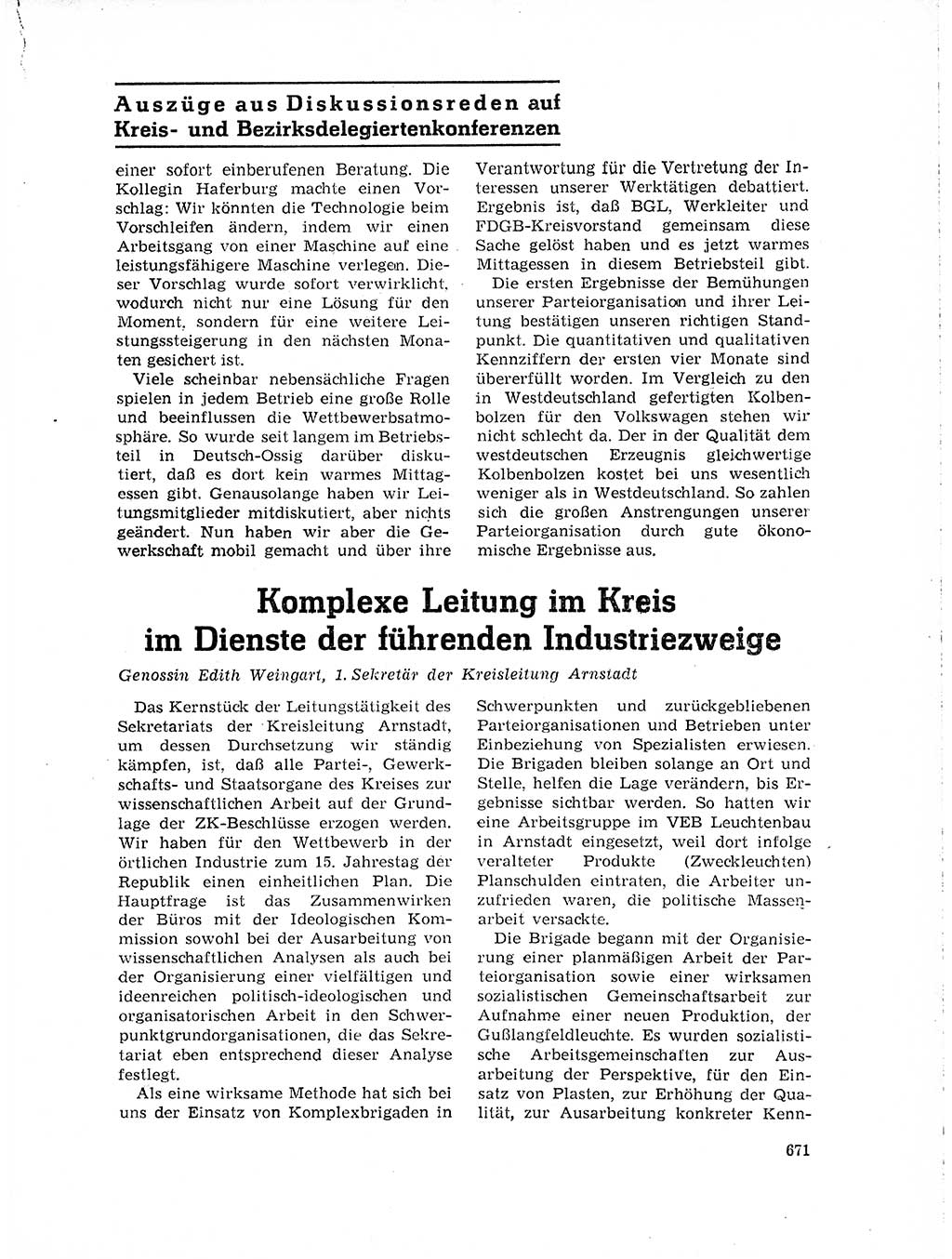 Neuer Weg (NW), Organ des Zentralkomitees (ZK) der SED (Sozialistische Einheitspartei Deutschlands) für Fragen des Parteilebens, 19. Jahrgang [Deutsche Demokratische Republik (DDR)] 1964, Seite 671 (NW ZK SED DDR 1964, S. 671)