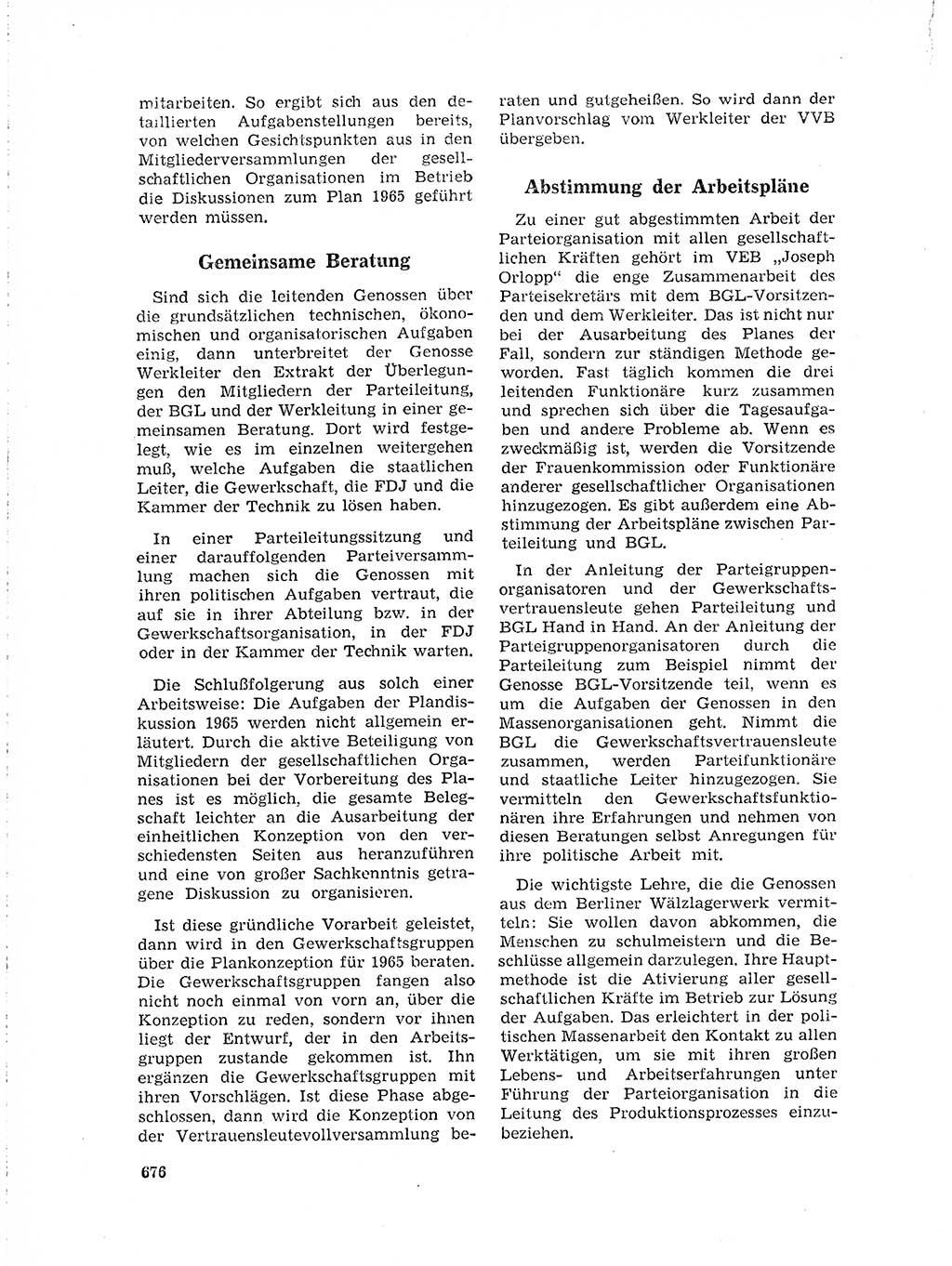 Neuer Weg (NW), Organ des Zentralkomitees (ZK) der SED (Sozialistische Einheitspartei Deutschlands) für Fragen des Parteilebens, 19. Jahrgang [Deutsche Demokratische Republik (DDR)] 1964, Seite 676 (NW ZK SED DDR 1964, S. 676)