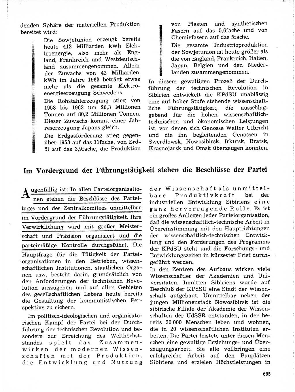 Neuer Weg (NW), Organ des Zentralkomitees (ZK) der SED (Sozialistische Einheitspartei Deutschlands) für Fragen des Parteilebens, 19. Jahrgang [Deutsche Demokratische Republik (DDR)] 1964, Seite 685 (NW ZK SED DDR 1964, S. 685)