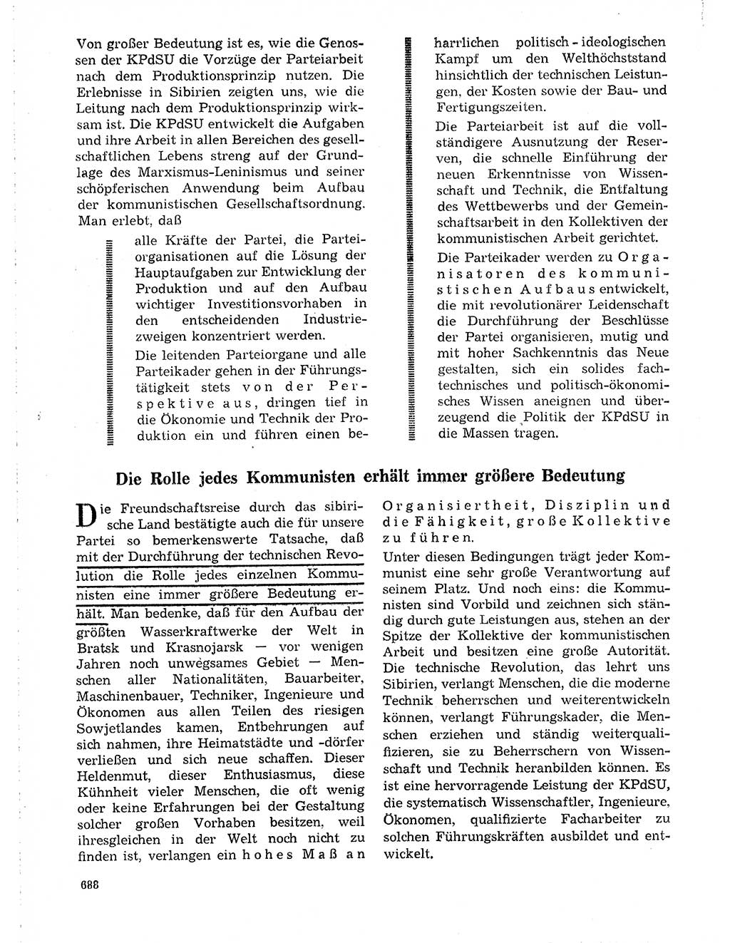 Neuer Weg (NW), Organ des Zentralkomitees (ZK) der SED (Sozialistische Einheitspartei Deutschlands) für Fragen des Parteilebens, 19. Jahrgang [Deutsche Demokratische Republik (DDR)] 1964, Seite 688 (NW ZK SED DDR 1964, S. 688)