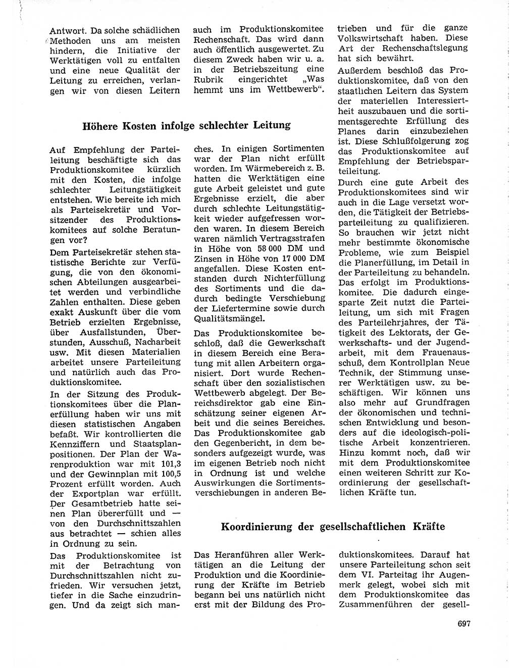 Neuer Weg (NW), Organ des Zentralkomitees (ZK) der SED (Sozialistische Einheitspartei Deutschlands) für Fragen des Parteilebens, 19. Jahrgang [Deutsche Demokratische Republik (DDR)] 1964, Seite 697 (NW ZK SED DDR 1964, S. 697)