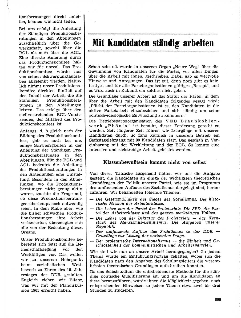 Neuer Weg (NW), Organ des Zentralkomitees (ZK) der SED (Sozialistische Einheitspartei Deutschlands) für Fragen des Parteilebens, 19. Jahrgang [Deutsche Demokratische Republik (DDR)] 1964, Seite 699 (NW ZK SED DDR 1964, S. 699)