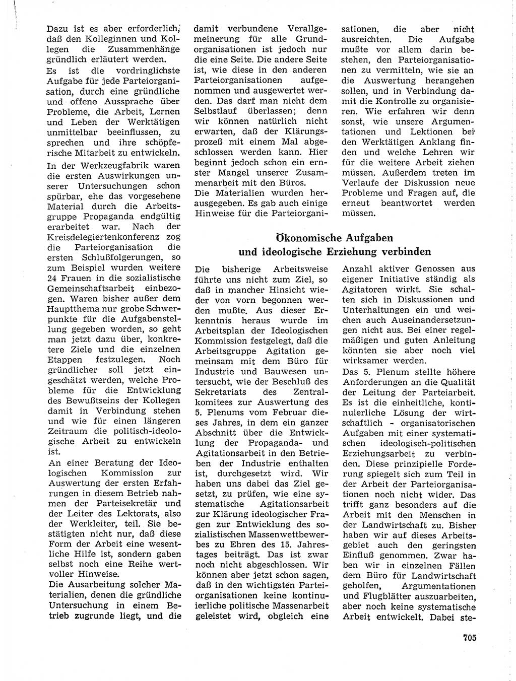 Neuer Weg (NW), Organ des Zentralkomitees (ZK) der SED (Sozialistische Einheitspartei Deutschlands) für Fragen des Parteilebens, 19. Jahrgang [Deutsche Demokratische Republik (DDR)] 1964, Seite 705 (NW ZK SED DDR 1964, S. 705)