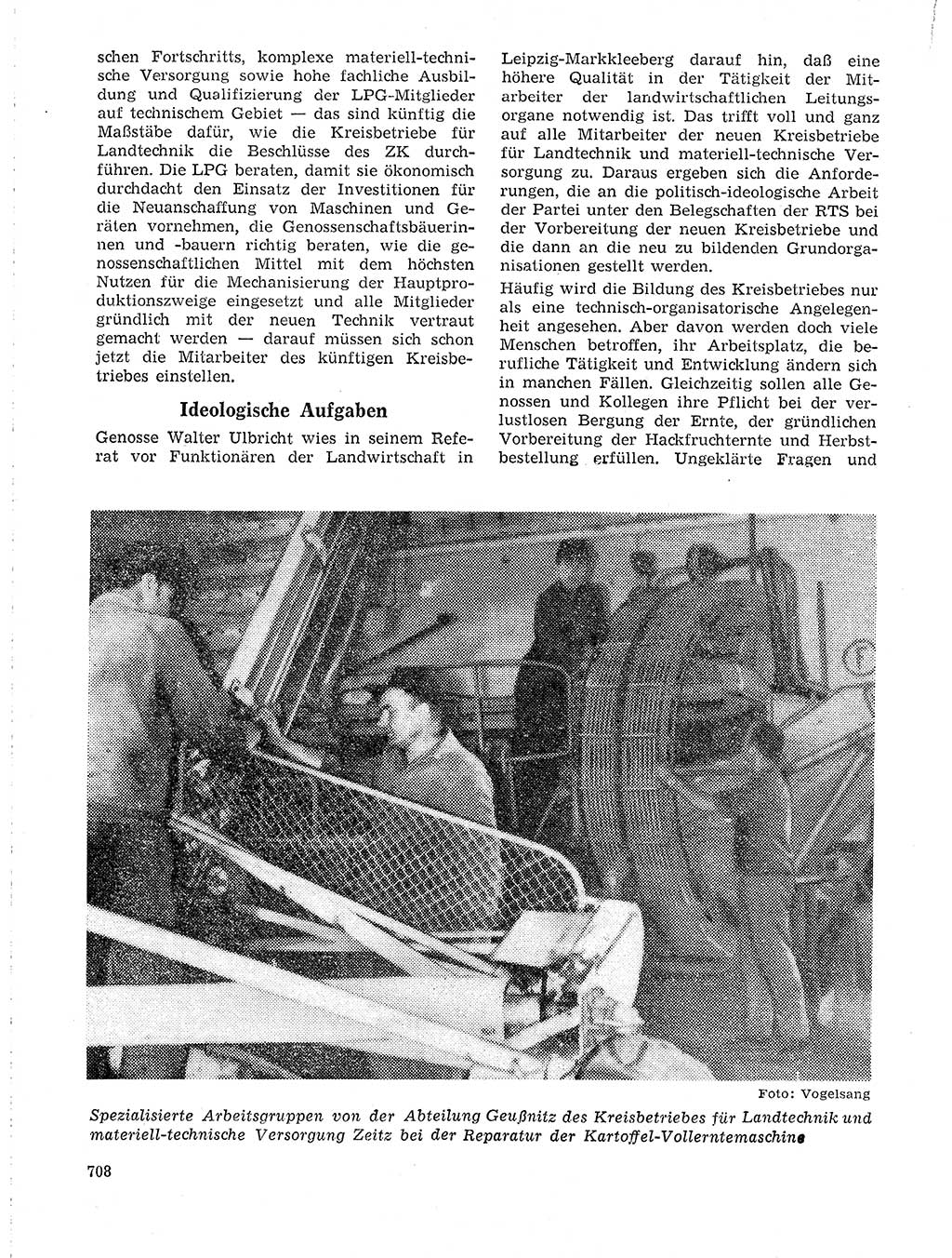 Neuer Weg (NW), Organ des Zentralkomitees (ZK) der SED (Sozialistische Einheitspartei Deutschlands) für Fragen des Parteilebens, 19. Jahrgang [Deutsche Demokratische Republik (DDR)] 1964, Seite 708 (NW ZK SED DDR 1964, S. 708)