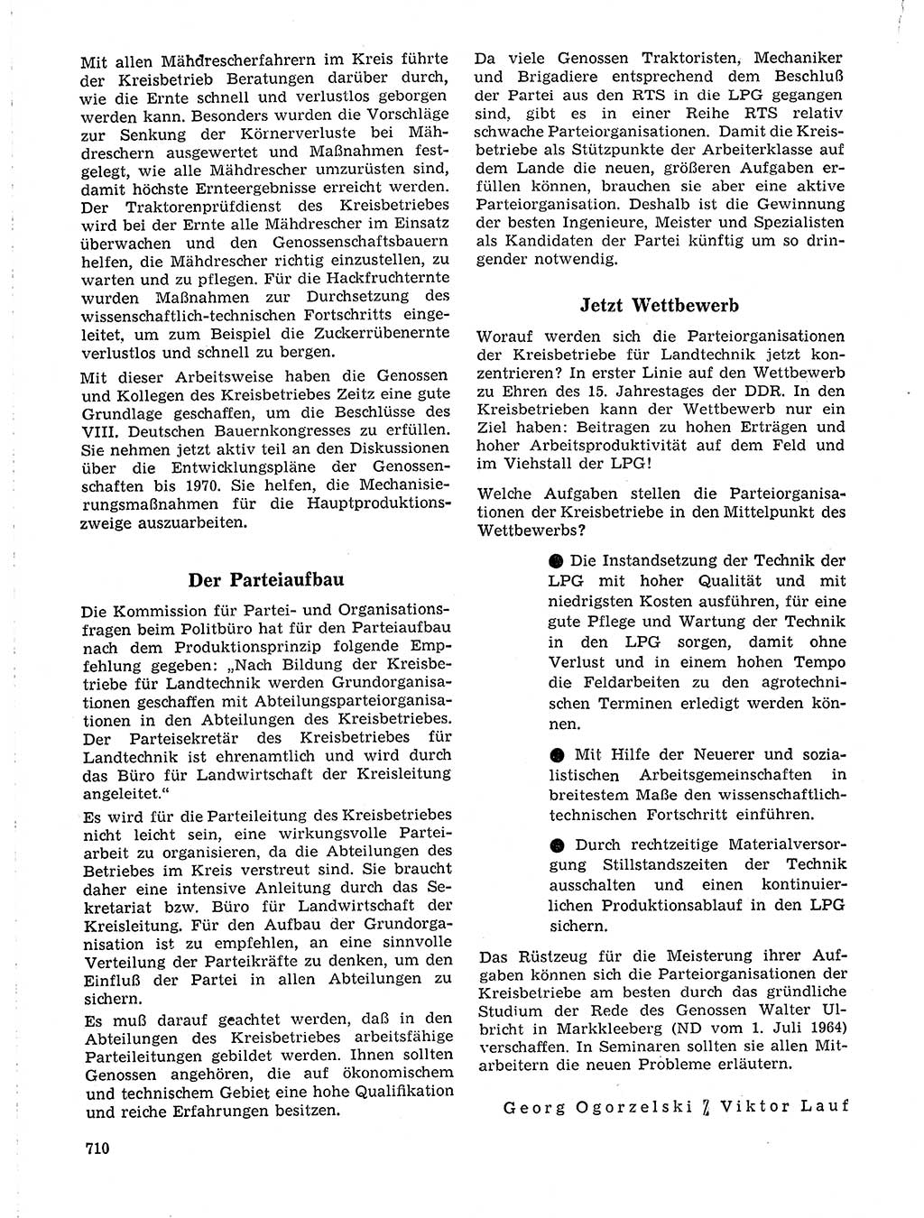 Neuer Weg (NW), Organ des Zentralkomitees (ZK) der SED (Sozialistische Einheitspartei Deutschlands) für Fragen des Parteilebens, 19. Jahrgang [Deutsche Demokratische Republik (DDR)] 1964, Seite 710 (NW ZK SED DDR 1964, S. 710)