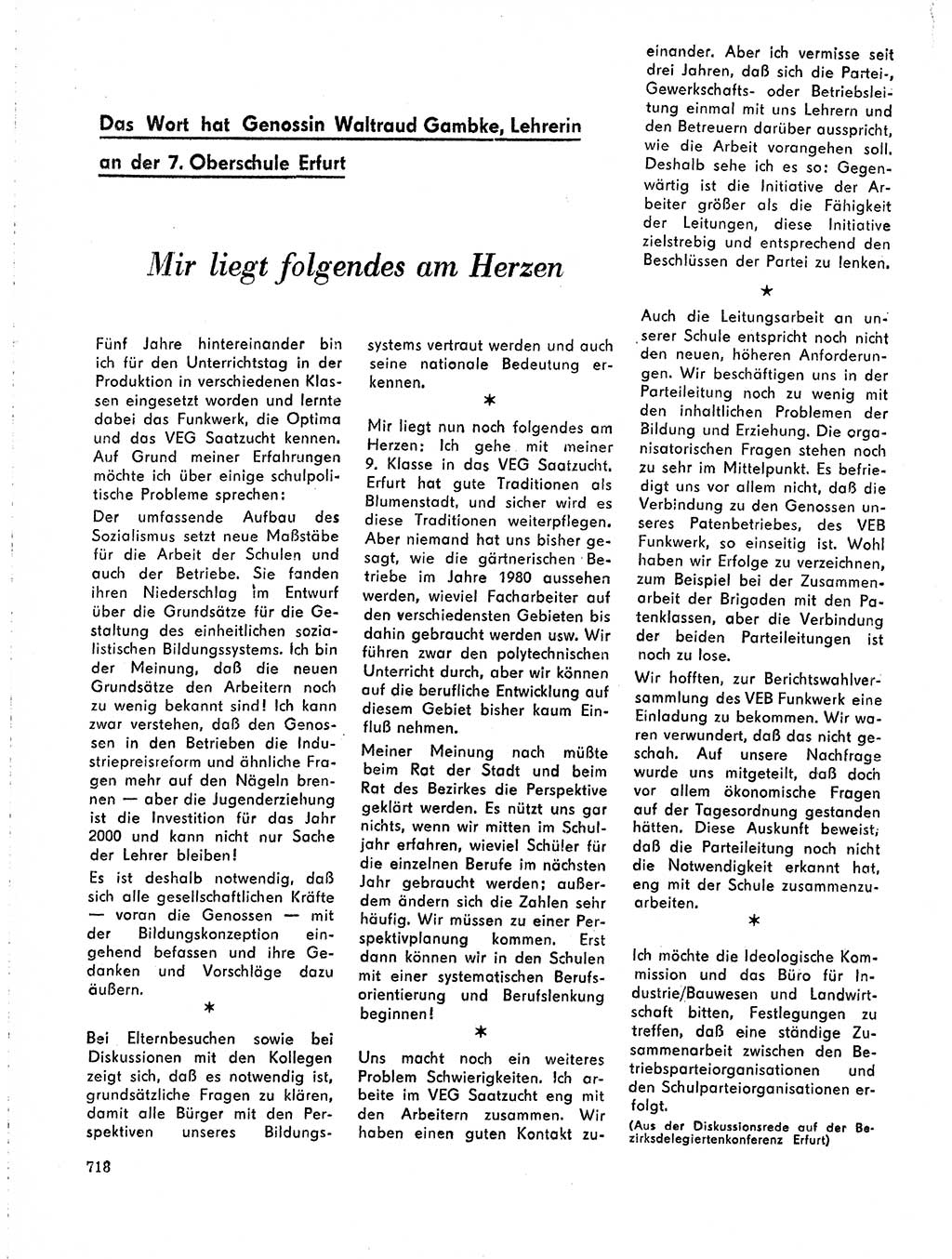 Neuer Weg (NW), Organ des Zentralkomitees (ZK) der SED (Sozialistische Einheitspartei Deutschlands) für Fragen des Parteilebens, 19. Jahrgang [Deutsche Demokratische Republik (DDR)] 1964, Seite 718 (NW ZK SED DDR 1964, S. 718)