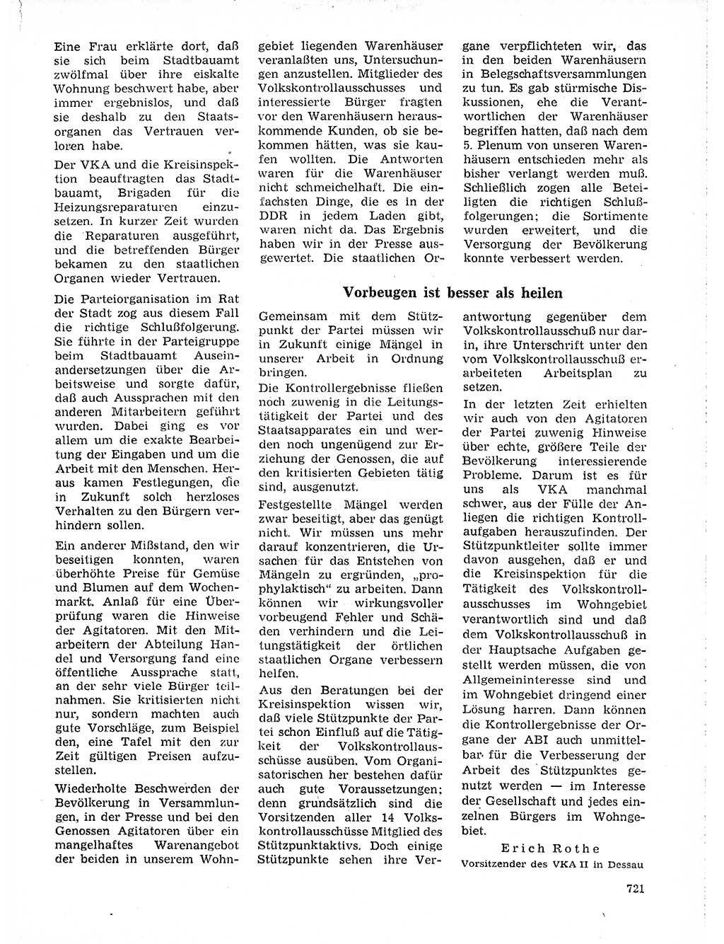 Neuer Weg (NW), Organ des Zentralkomitees (ZK) der SED (Sozialistische Einheitspartei Deutschlands) für Fragen des Parteilebens, 19. Jahrgang [Deutsche Demokratische Republik (DDR)] 1964, Seite 721 (NW ZK SED DDR 1964, S. 721)