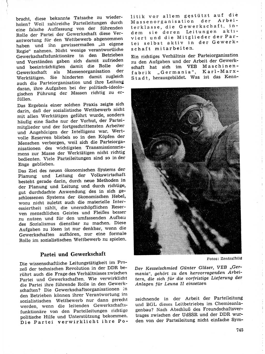 Neuer Weg (NW), Organ des Zentralkomitees (ZK) der SED (Sozialistische Einheitspartei Deutschlands) für Fragen des Parteilebens, 19. Jahrgang [Deutsche Demokratische Republik (DDR)] 1964, Seite 745 (NW ZK SED DDR 1964, S. 745)
