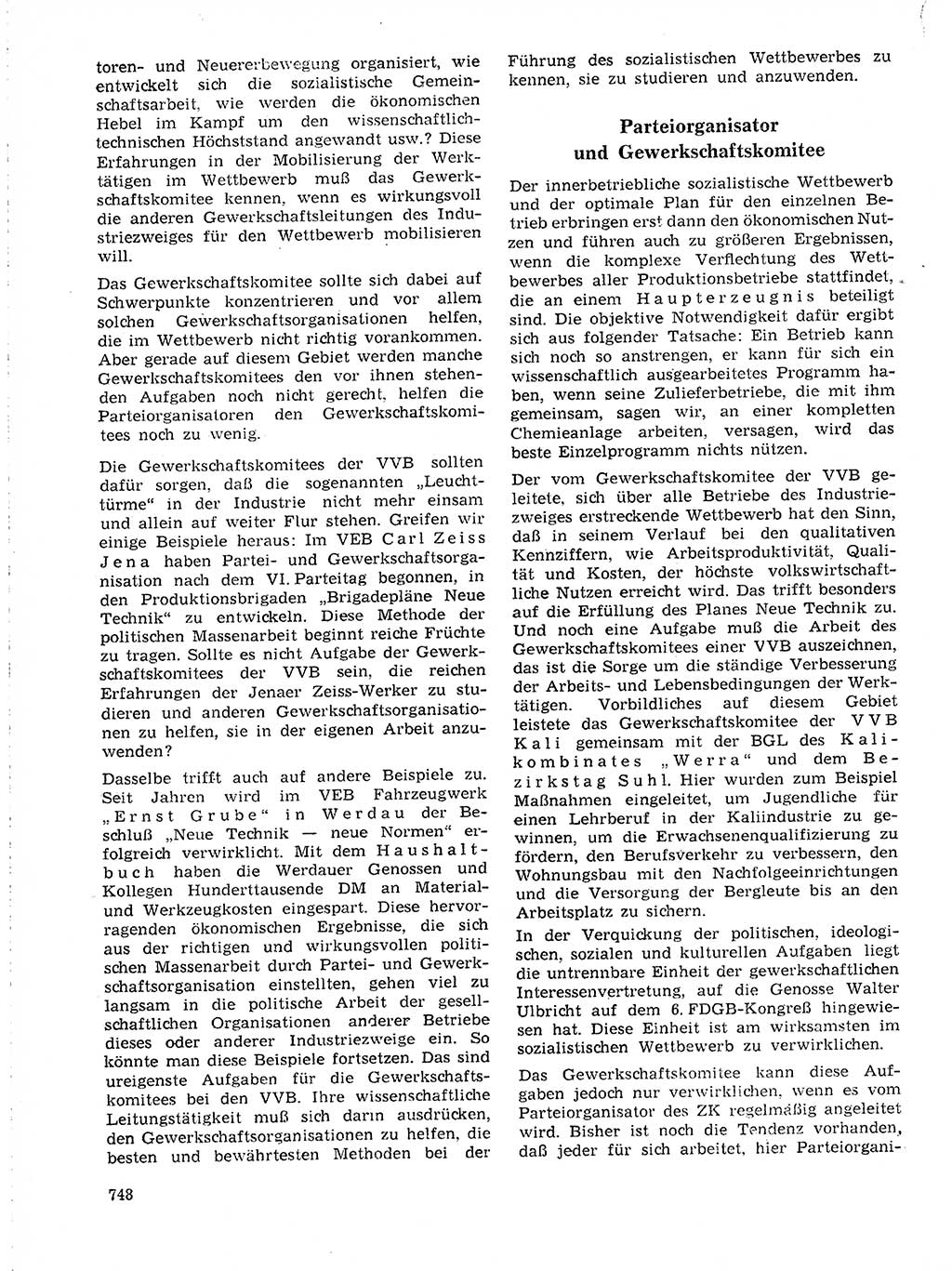 Neuer Weg (NW), Organ des Zentralkomitees (ZK) der SED (Sozialistische Einheitspartei Deutschlands) für Fragen des Parteilebens, 19. Jahrgang [Deutsche Demokratische Republik (DDR)] 1964, Seite 748 (NW ZK SED DDR 1964, S. 748)