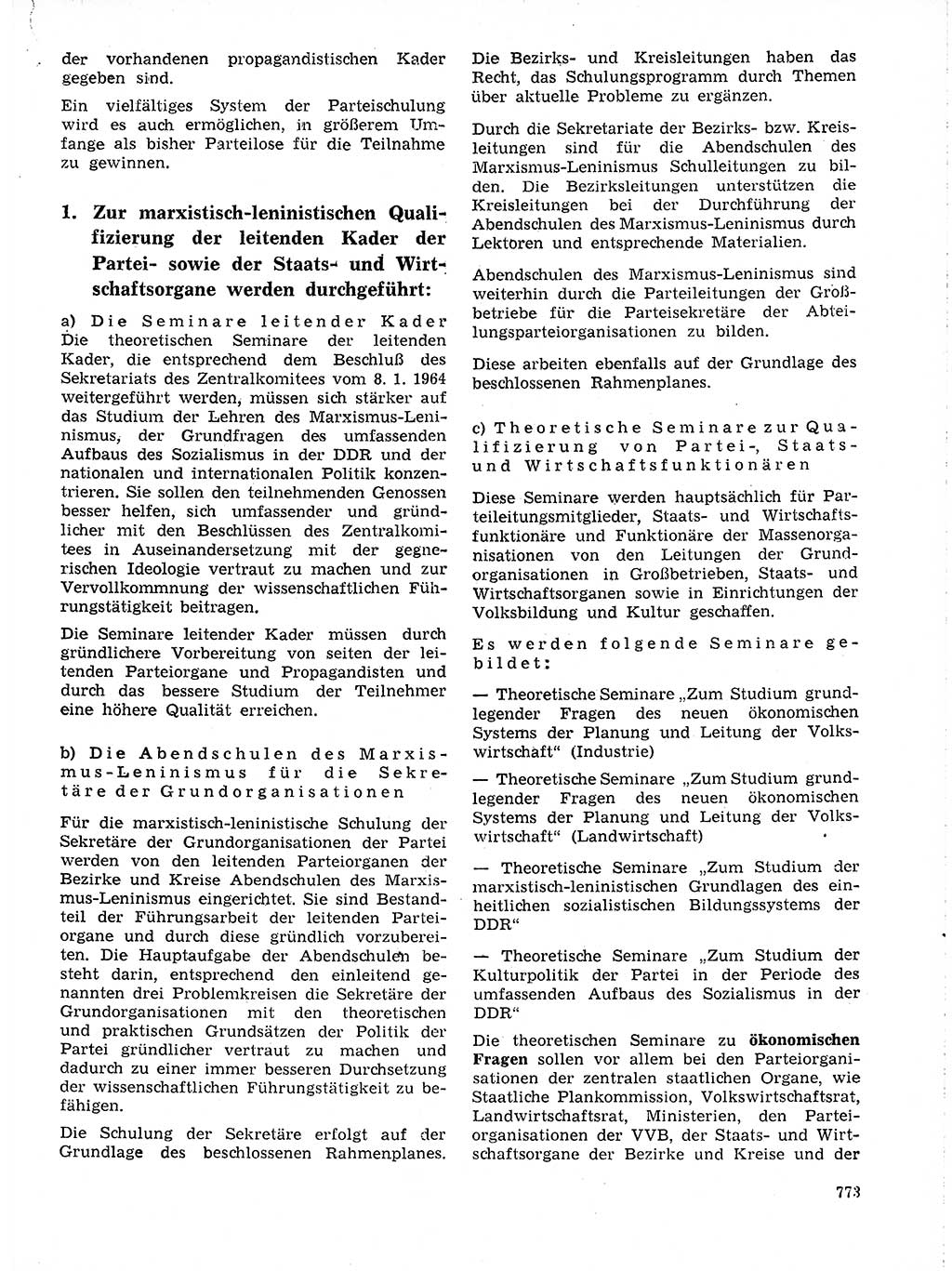 Neuer Weg (NW), Organ des Zentralkomitees (ZK) der SED (Sozialistische Einheitspartei Deutschlands) für Fragen des Parteilebens, 19. Jahrgang [Deutsche Demokratische Republik (DDR)] 1964, Seite 773 (NW ZK SED DDR 1964, S. 773)
