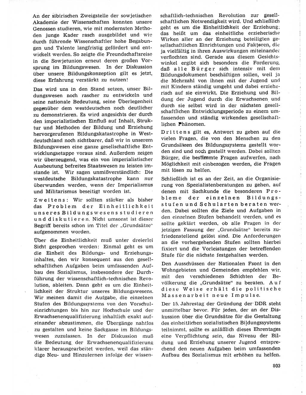 Neuer Weg (NW), Organ des Zentralkomitees (ZK) der SED (Sozialistische Einheitspartei Deutschlands) für Fragen des Parteilebens, 19. Jahrgang [Deutsche Demokratische Republik (DDR)] 1964, Seite 803 (NW ZK SED DDR 1964, S. 803)