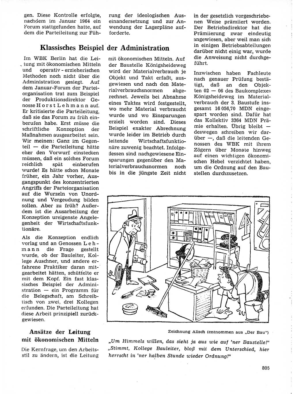 Neuer Weg (NW), Organ des Zentralkomitees (ZK) der SED (Sozialistische Einheitspartei Deutschlands) für Fragen des Parteilebens, 19. Jahrgang [Deutsche Demokratische Republik (DDR)] 1964, Seite 805 (NW ZK SED DDR 1964, S. 805)