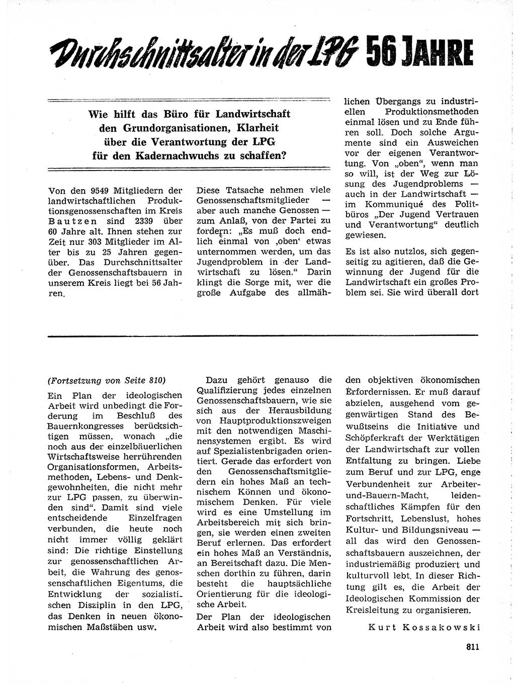 Neuer Weg (NW), Organ des Zentralkomitees (ZK) der SED (Sozialistische Einheitspartei Deutschlands) für Fragen des Parteilebens, 19. Jahrgang [Deutsche Demokratische Republik (DDR)] 1964, Seite 811 (NW ZK SED DDR 1964, S. 811)