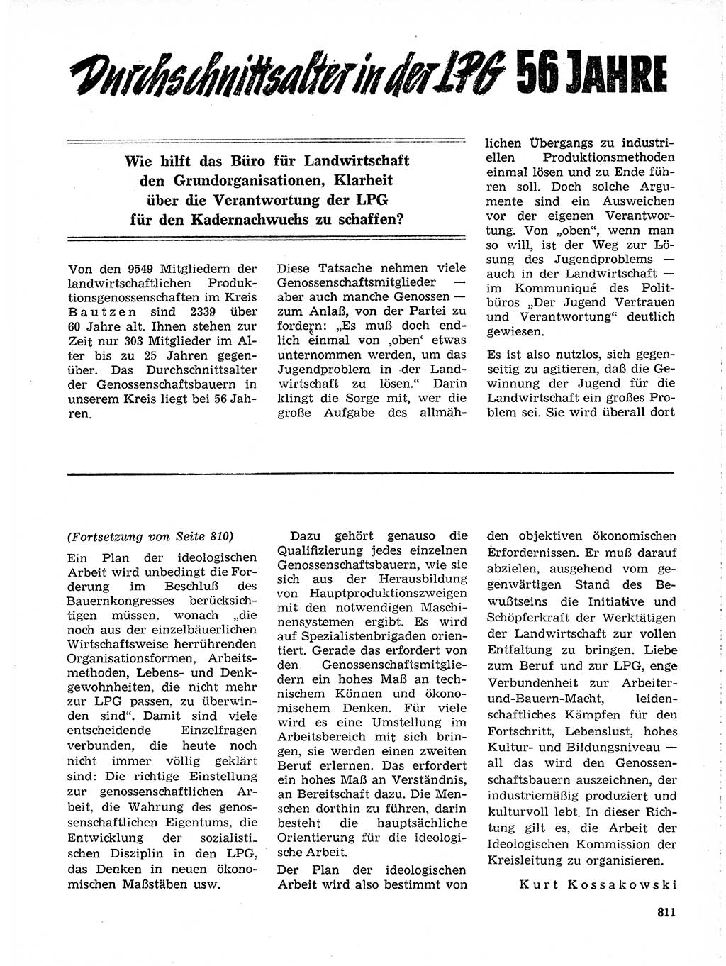 Neuer Weg (NW), Organ des Zentralkomitees (ZK) der SED (Sozialistische Einheitspartei Deutschlands) für Fragen des Parteilebens, 19. Jahrgang [Deutsche Demokratische Republik (DDR)] 1964, Seite 811 (NW ZK SED DDR 1964, S. 811)