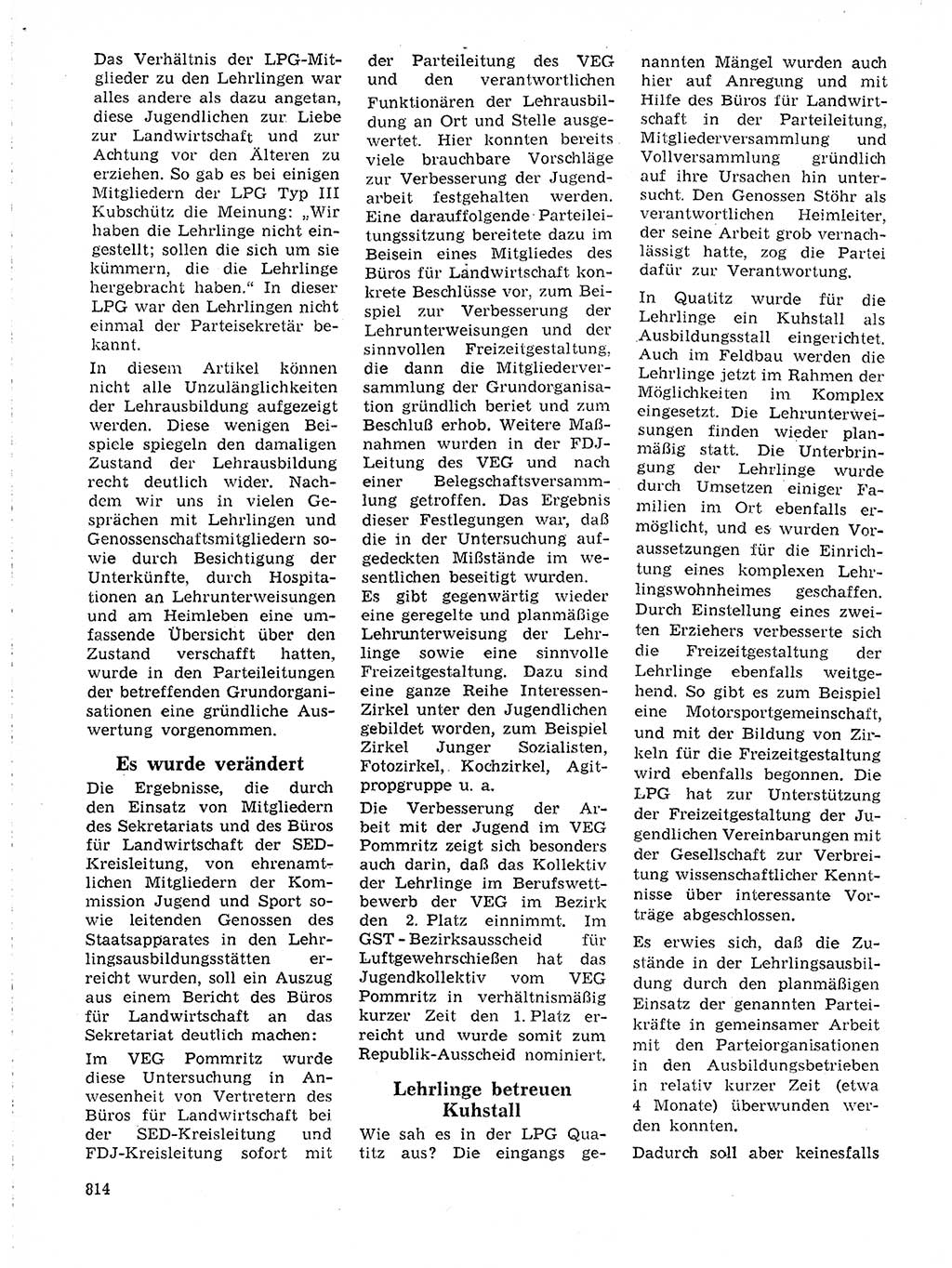 Neuer Weg (NW), Organ des Zentralkomitees (ZK) der SED (Sozialistische Einheitspartei Deutschlands) für Fragen des Parteilebens, 19. Jahrgang [Deutsche Demokratische Republik (DDR)] 1964, Seite 814 (NW ZK SED DDR 1964, S. 814)