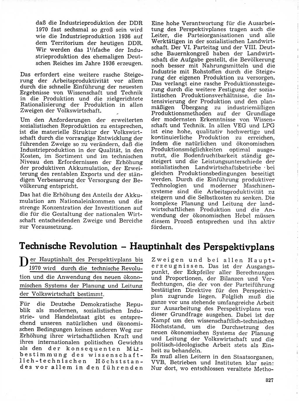 Neuer Weg (NW), Organ des Zentralkomitees (ZK) der SED (Sozialistische Einheitspartei Deutschlands) für Fragen des Parteilebens, 19. Jahrgang [Deutsche Demokratische Republik (DDR)] 1964, Seite 827 (NW ZK SED DDR 1964, S. 827)