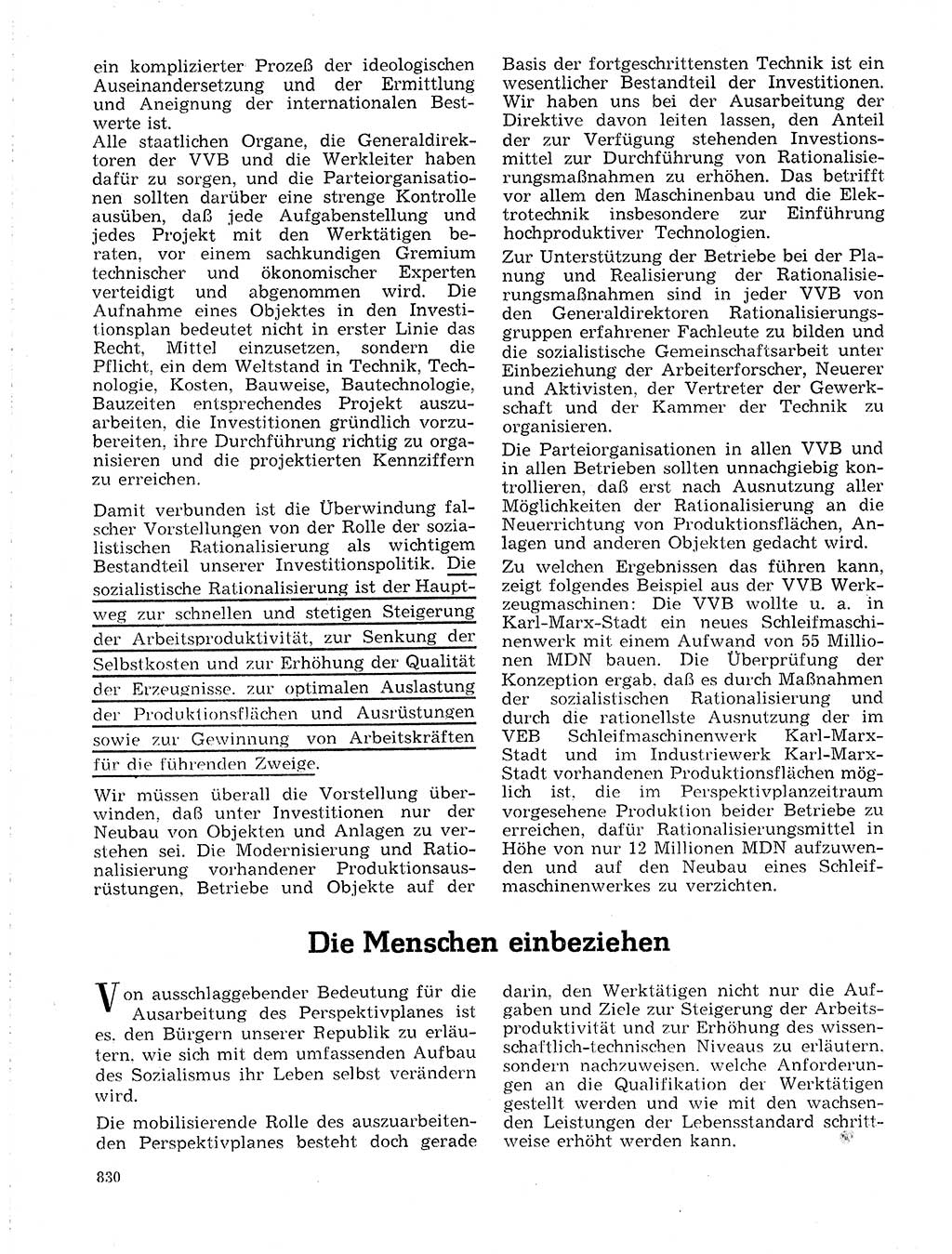 Neuer Weg (NW), Organ des Zentralkomitees (ZK) der SED (Sozialistische Einheitspartei Deutschlands) für Fragen des Parteilebens, 19. Jahrgang [Deutsche Demokratische Republik (DDR)] 1964, Seite 830 (NW ZK SED DDR 1964, S. 830)