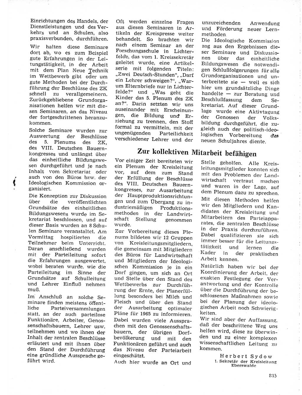 Neuer Weg (NW), Organ des Zentralkomitees (ZK) der SED (Sozialistische Einheitspartei Deutschlands) für Fragen des Parteilebens, 19. Jahrgang [Deutsche Demokratische Republik (DDR)] 1964, Seite 835 (NW ZK SED DDR 1964, S. 835)