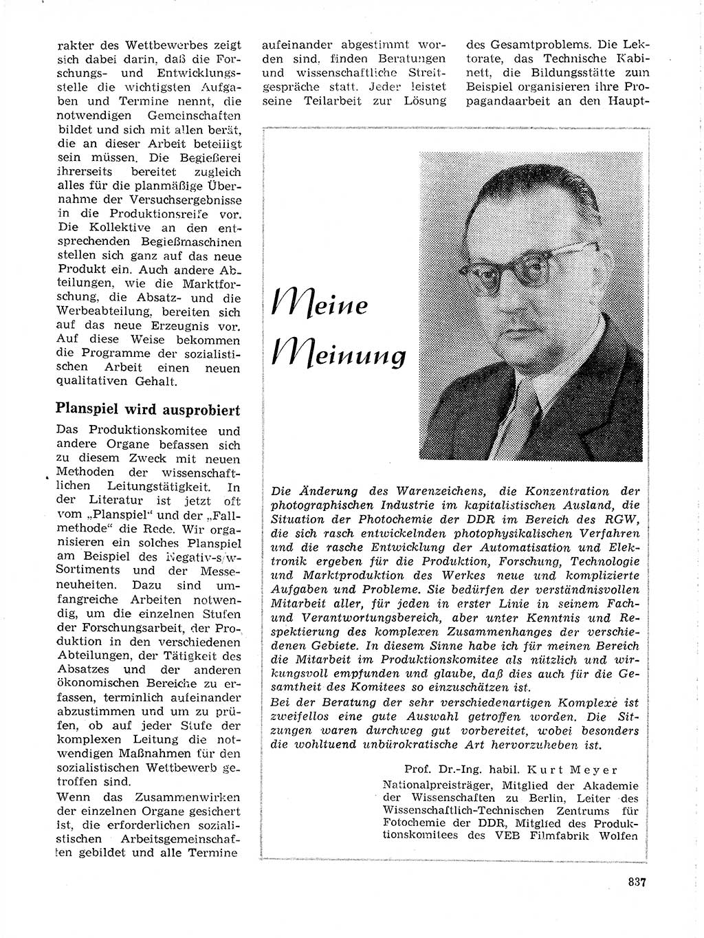 Neuer Weg (NW), Organ des Zentralkomitees (ZK) der SED (Sozialistische Einheitspartei Deutschlands) für Fragen des Parteilebens, 19. Jahrgang [Deutsche Demokratische Republik (DDR)] 1964, Seite 837 (NW ZK SED DDR 1964, S. 837)