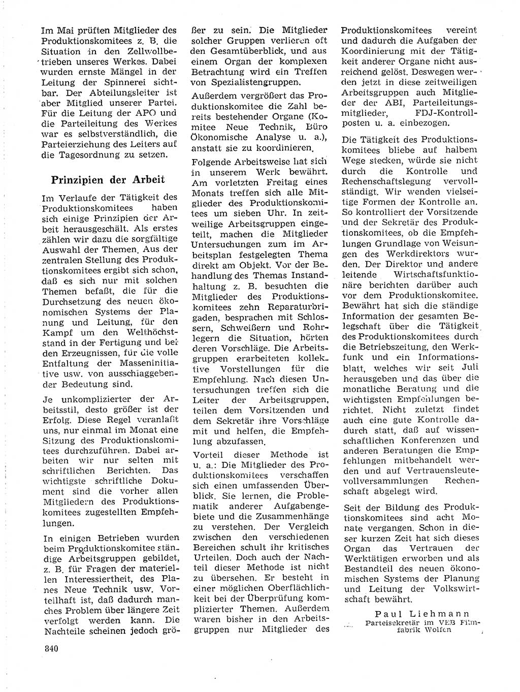Neuer Weg (NW), Organ des Zentralkomitees (ZK) der SED (Sozialistische Einheitspartei Deutschlands) für Fragen des Parteilebens, 19. Jahrgang [Deutsche Demokratische Republik (DDR)] 1964, Seite 840 (NW ZK SED DDR 1964, S. 840)