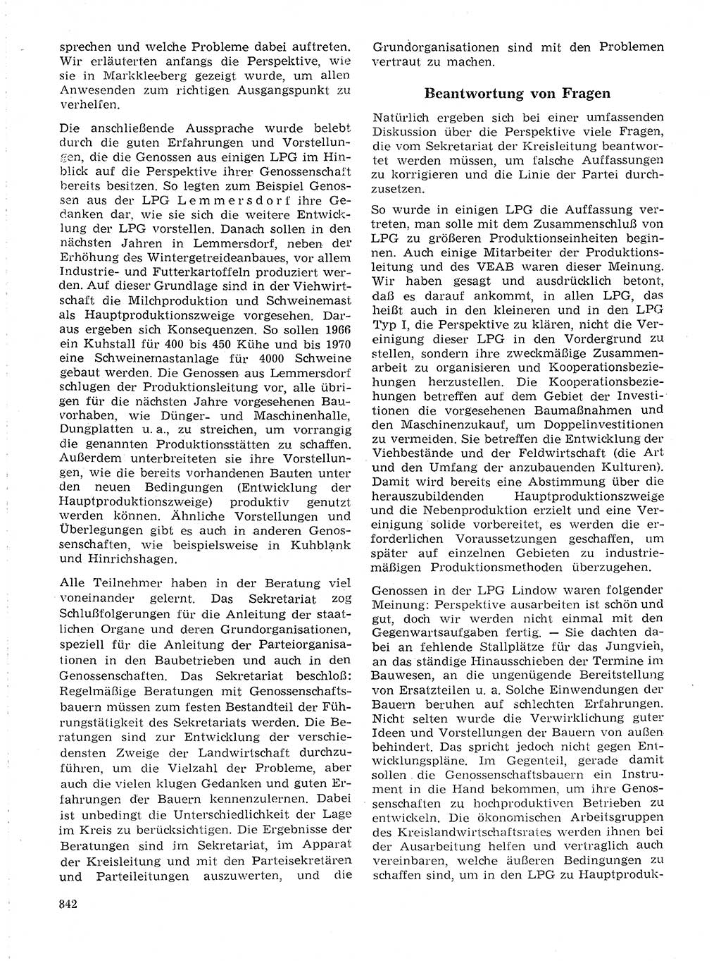 Neuer Weg (NW), Organ des Zentralkomitees (ZK) der SED (Sozialistische Einheitspartei Deutschlands) für Fragen des Parteilebens, 19. Jahrgang [Deutsche Demokratische Republik (DDR)] 1964, Seite 842 (NW ZK SED DDR 1964, S. 842)