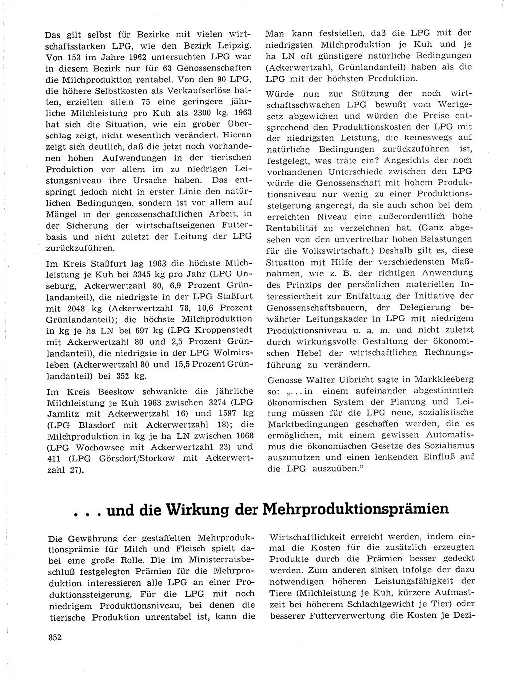 Neuer Weg (NW), Organ des Zentralkomitees (ZK) der SED (Sozialistische Einheitspartei Deutschlands) für Fragen des Parteilebens, 19. Jahrgang [Deutsche Demokratische Republik (DDR)] 1964, Seite 852 (NW ZK SED DDR 1964, S. 852)