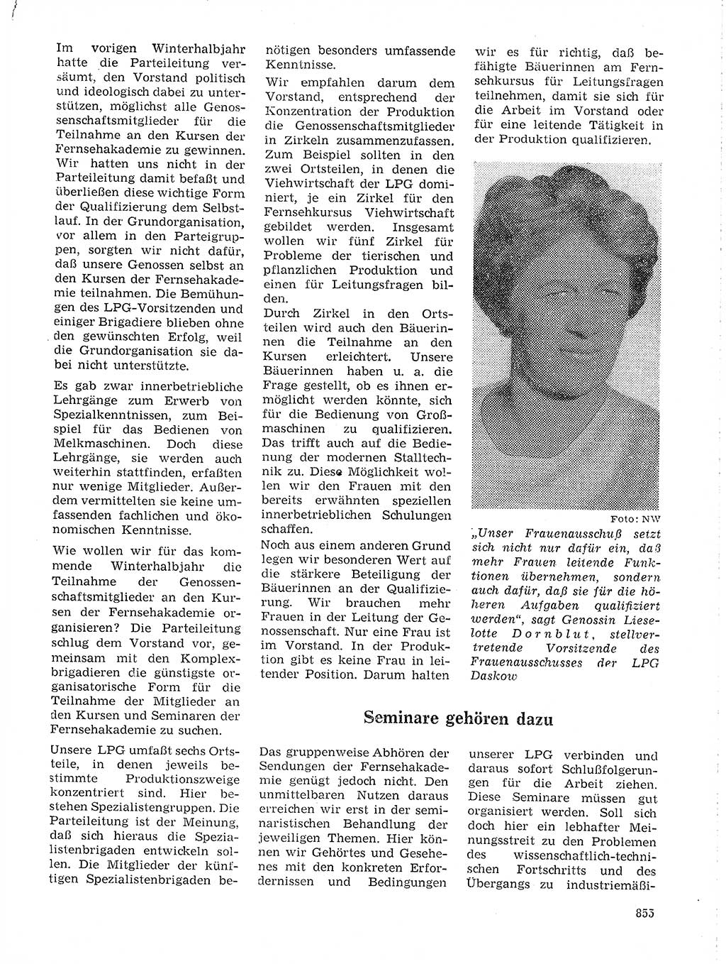 Neuer Weg (NW), Organ des Zentralkomitees (ZK) der SED (Sozialistische Einheitspartei Deutschlands) für Fragen des Parteilebens, 19. Jahrgang [Deutsche Demokratische Republik (DDR)] 1964, Seite 855 (NW ZK SED DDR 1964, S. 855)