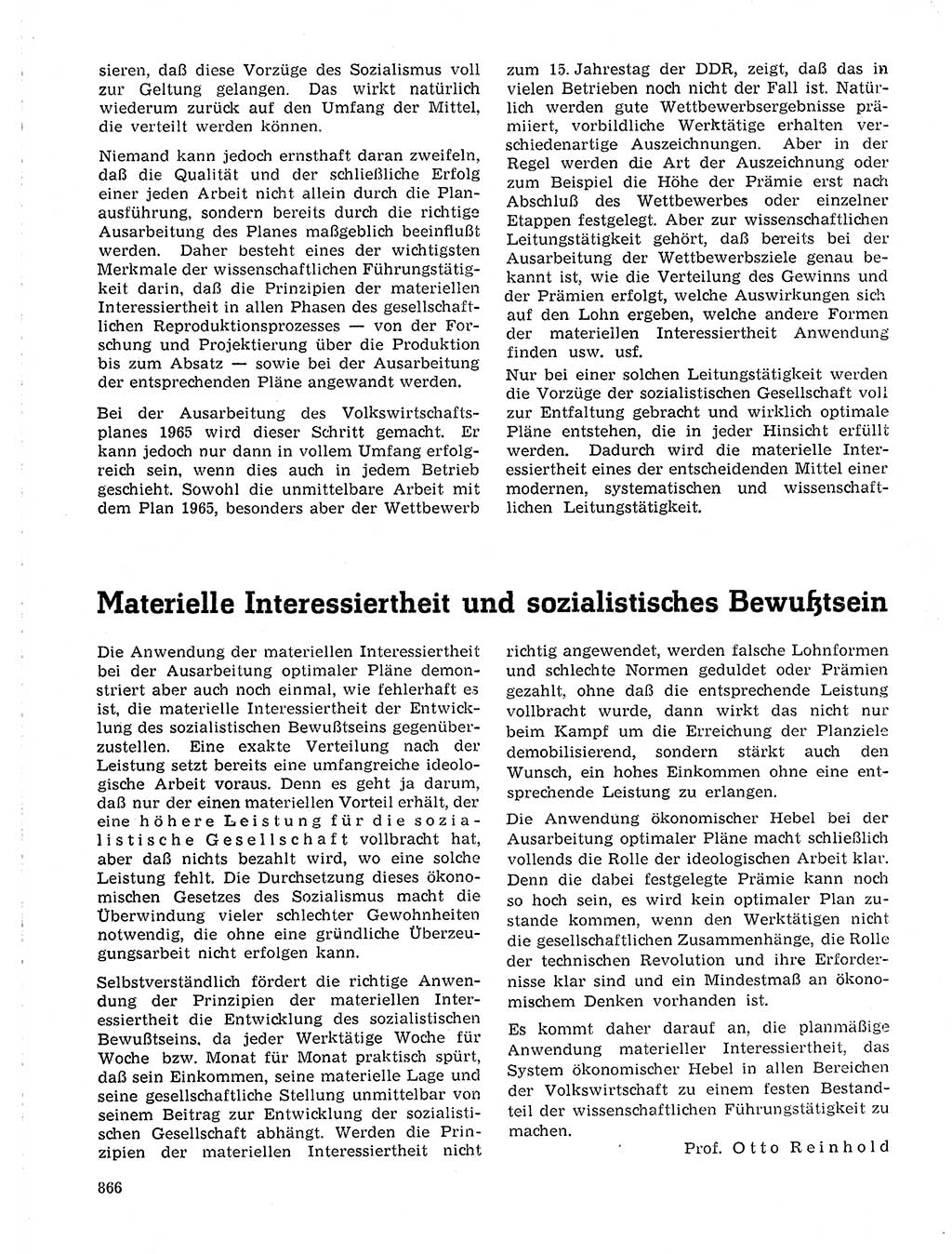 Neuer Weg (NW), Organ des Zentralkomitees (ZK) der SED (Sozialistische Einheitspartei Deutschlands) für Fragen des Parteilebens, 19. Jahrgang [Deutsche Demokratische Republik (DDR)] 1964, Seite 866 (NW ZK SED DDR 1964, S. 866)