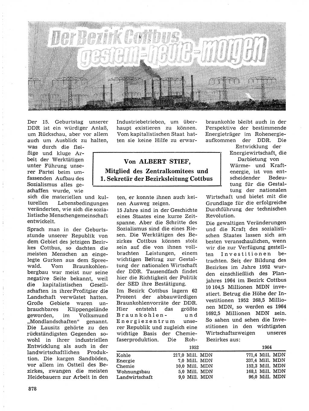 Neuer Weg (NW), Organ des Zentralkomitees (ZK) der SED (Sozialistische Einheitspartei Deutschlands) für Fragen des Parteilebens, 19. Jahrgang [Deutsche Demokratische Republik (DDR)] 1964, Seite 878 (NW ZK SED DDR 1964, S. 878)