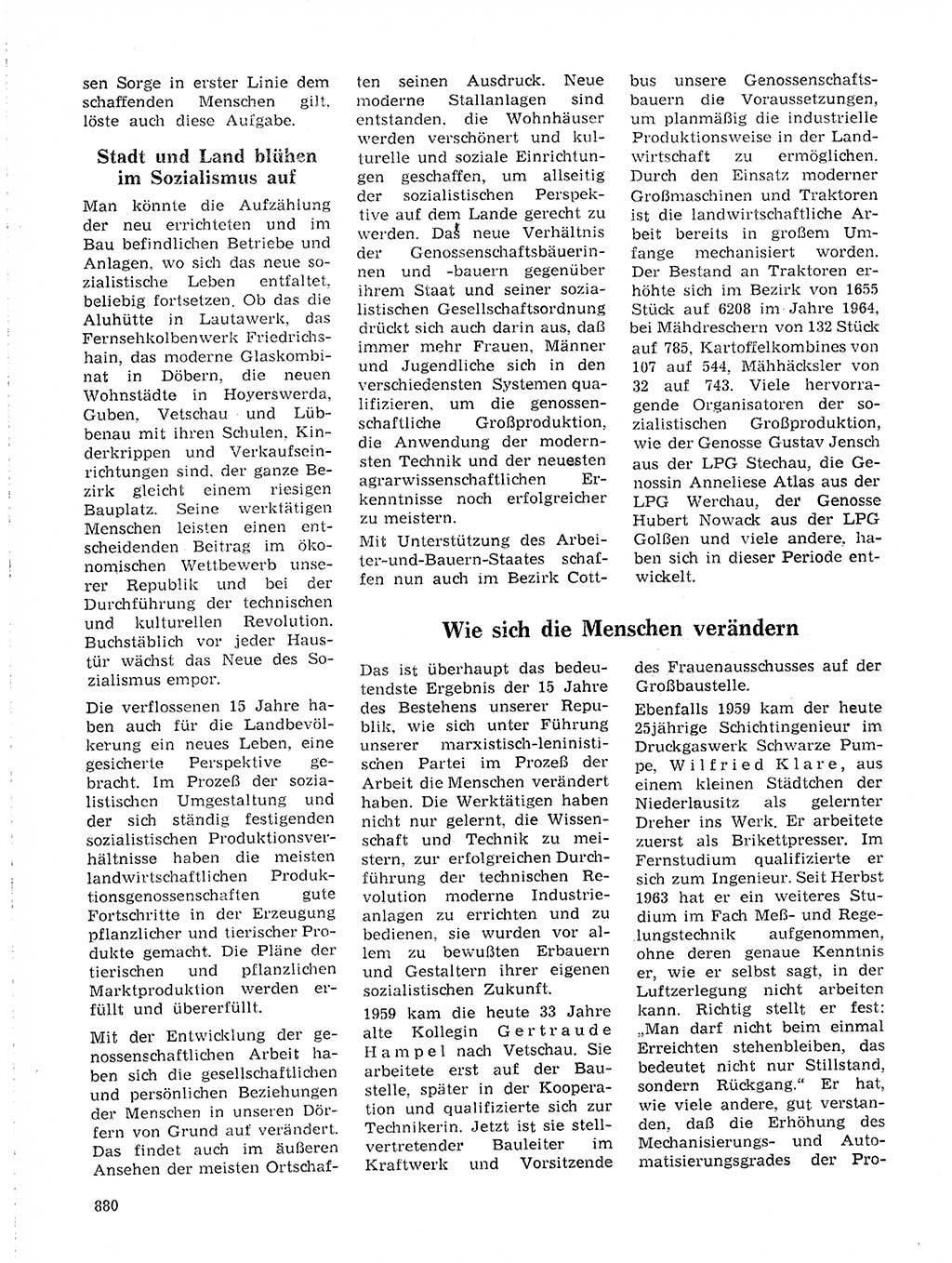 Neuer Weg (NW), Organ des Zentralkomitees (ZK) der SED (Sozialistische Einheitspartei Deutschlands) für Fragen des Parteilebens, 19. Jahrgang [Deutsche Demokratische Republik (DDR)] 1964, Seite 880 (NW ZK SED DDR 1964, S. 880)