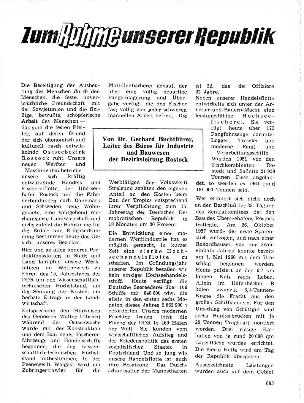 Neuer Weg (NW), Organ des Zentralkomitees (ZK) der SED (Sozialistische Einheitspartei Deutschlands) für Fragen des Parteilebens, 19. Jahrgang [Deutsche Demokratische Republik (DDR)] 1964, Seite 883 (NW ZK SED DDR 1964, S. 883)