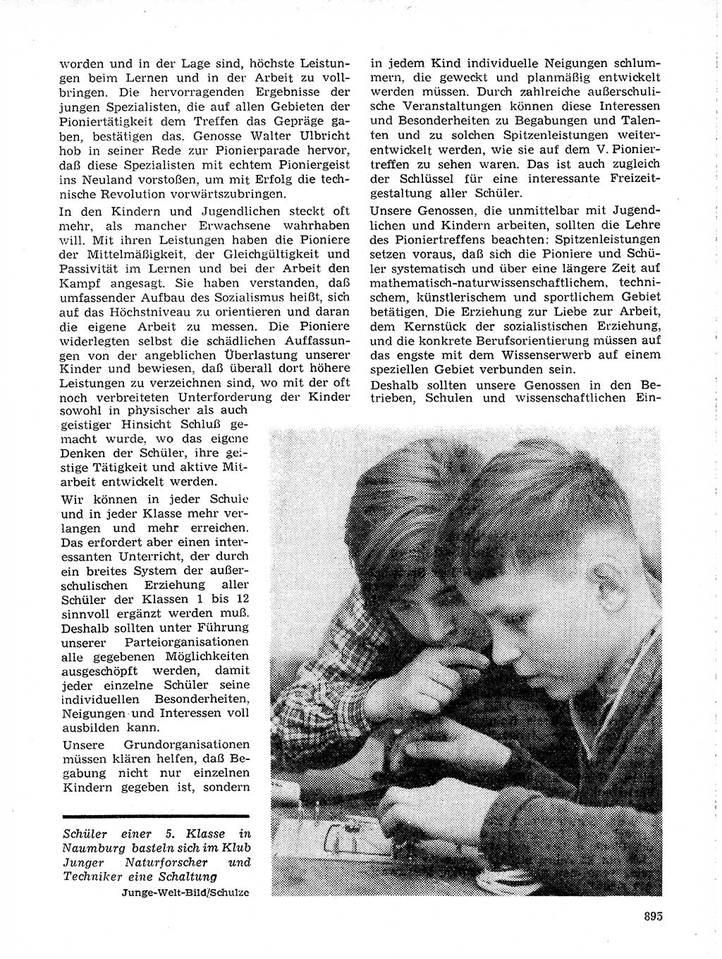 Neuer Weg (NW), Organ des Zentralkomitees (ZK) der SED (Sozialistische Einheitspartei Deutschlands) für Fragen des Parteilebens, 19. Jahrgang [Deutsche Demokratische Republik (DDR)] 1964, Seite 895 (NW ZK SED DDR 1964, S. 895)