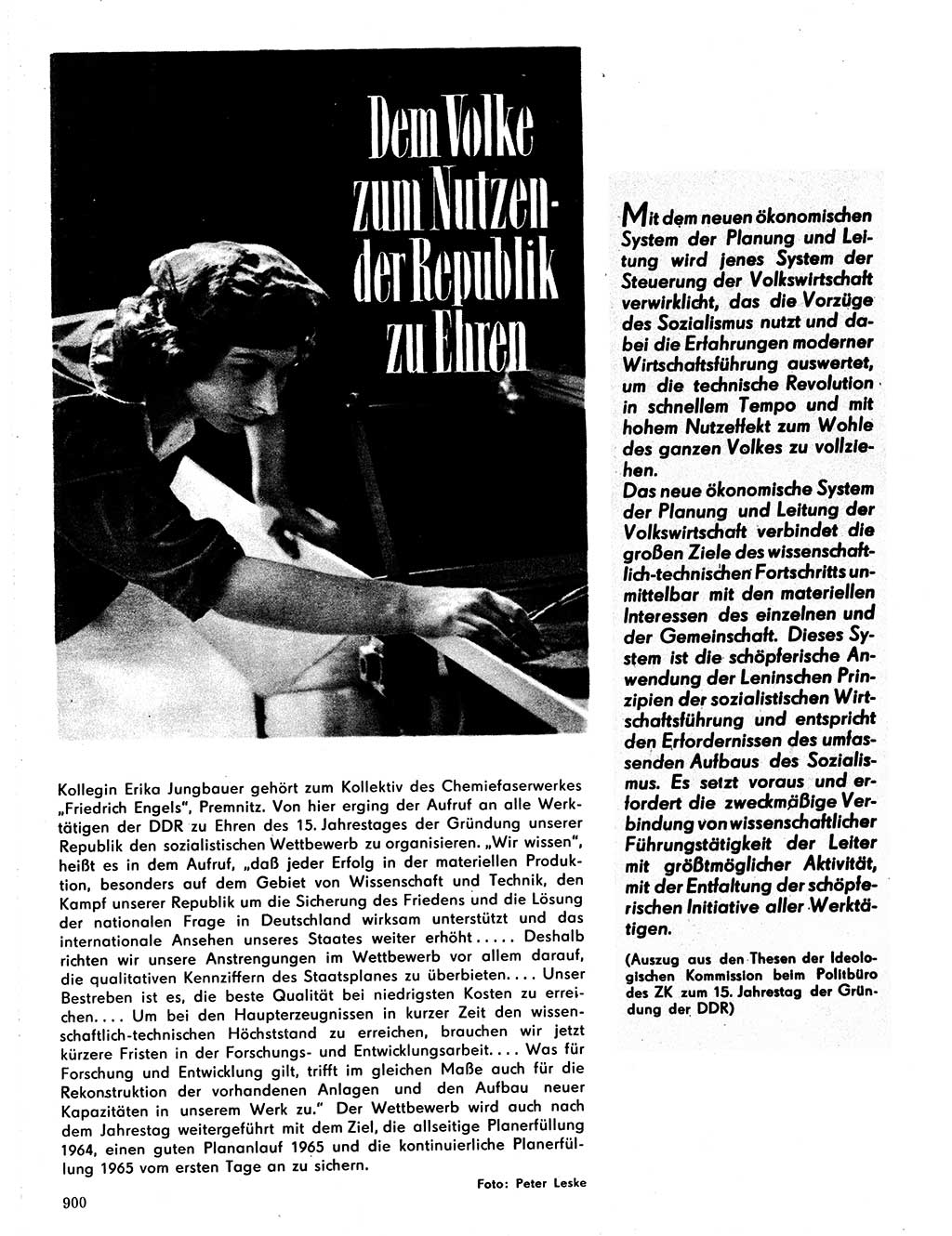 Neuer Weg (NW), Organ des Zentralkomitees (ZK) der SED (Sozialistische Einheitspartei Deutschlands) für Fragen des Parteilebens, 19. Jahrgang [Deutsche Demokratische Republik (DDR)] 1964, Seite 900 (NW ZK SED DDR 1964, S. 900)