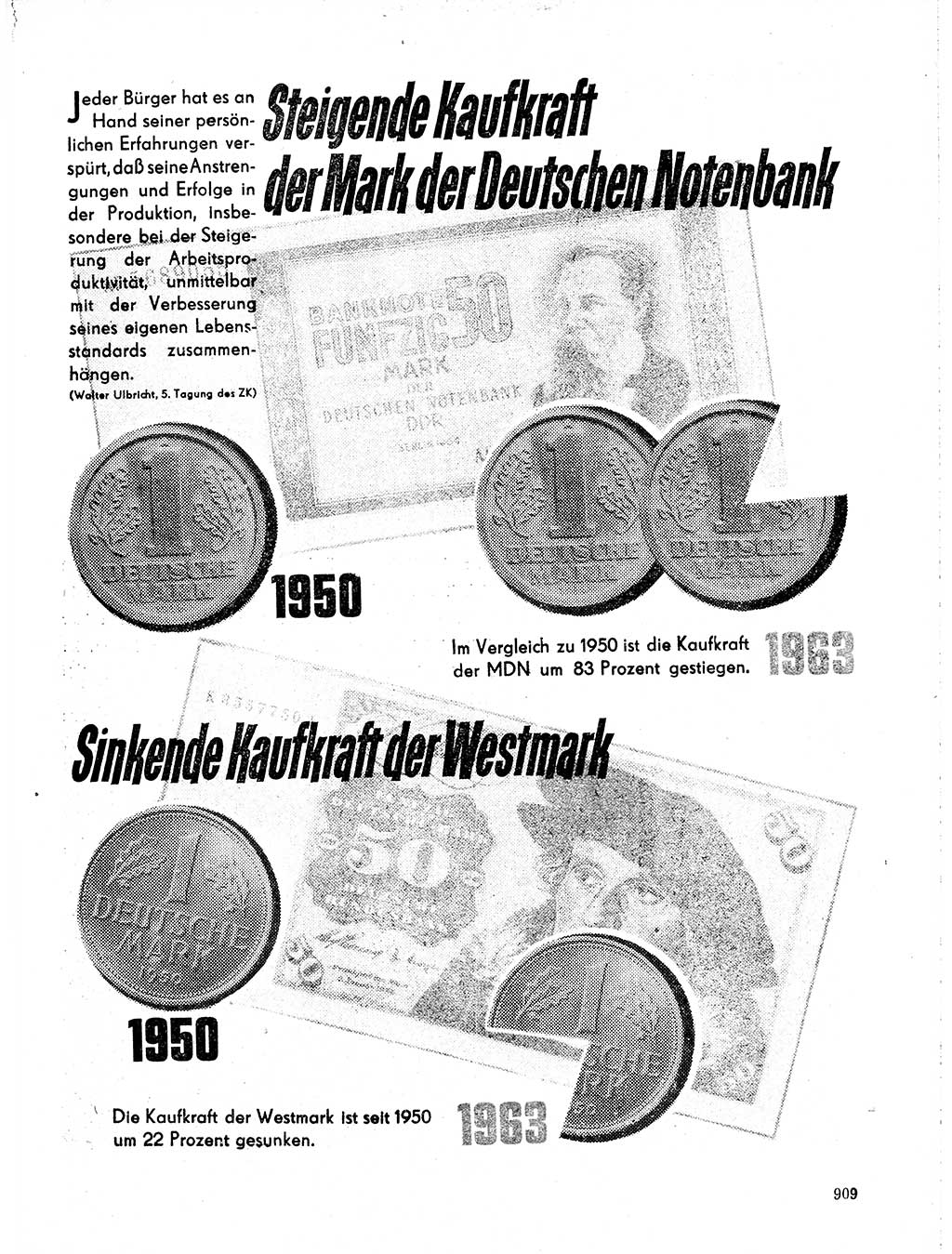 Neuer Weg (NW), Organ des Zentralkomitees (ZK) der SED (Sozialistische Einheitspartei Deutschlands) für Fragen des Parteilebens, 19. Jahrgang [Deutsche Demokratische Republik (DDR)] 1964, Seite 909 (NW ZK SED DDR 1964, S. 909)